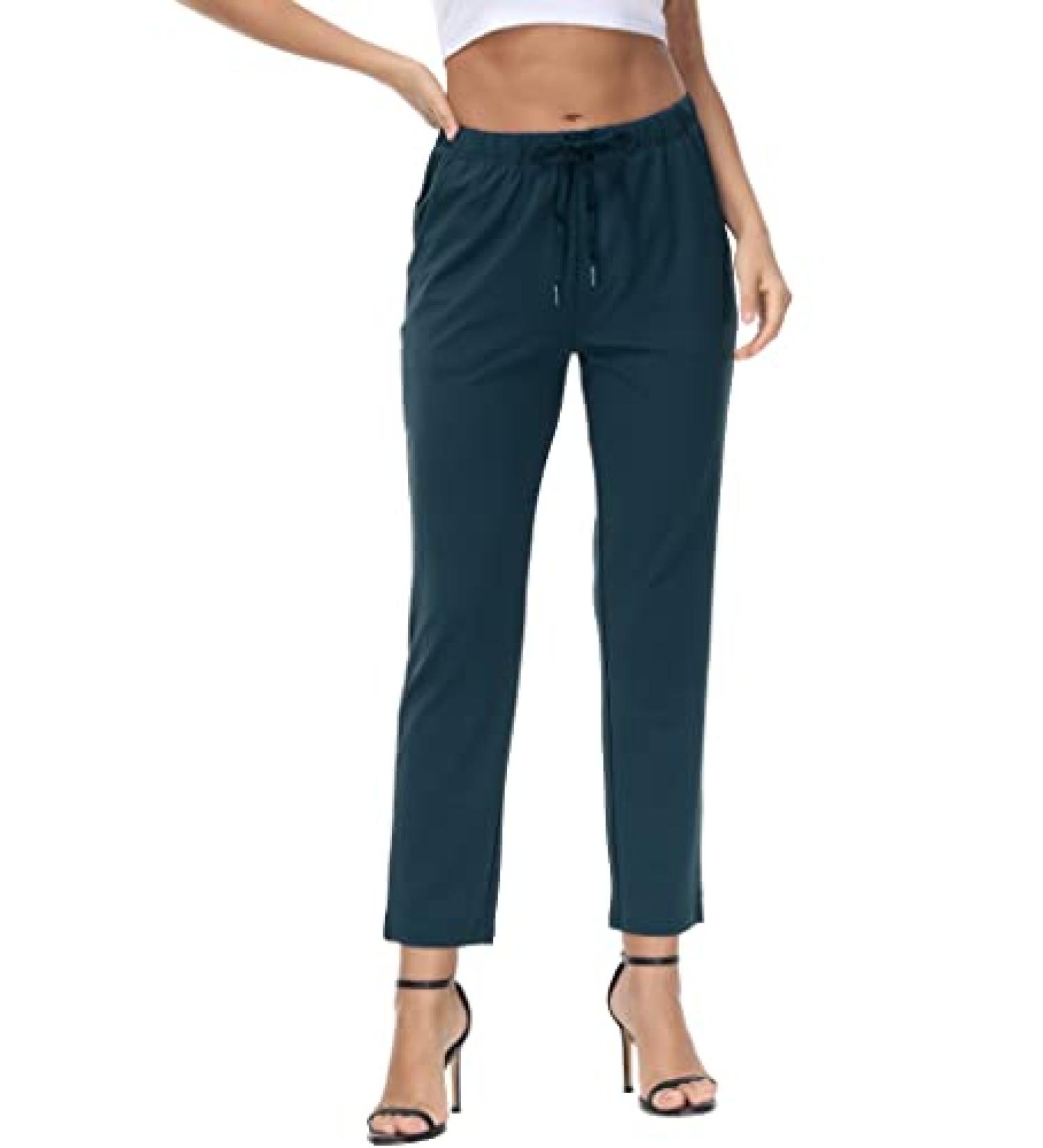 COZZIPLUS Women's Ankle Pant with Pockets - 4-Way-Stretch Drawstring Sweatpant for Yoga, Work & Travel - Eclipse XL - Buy Online on GoSupps.com