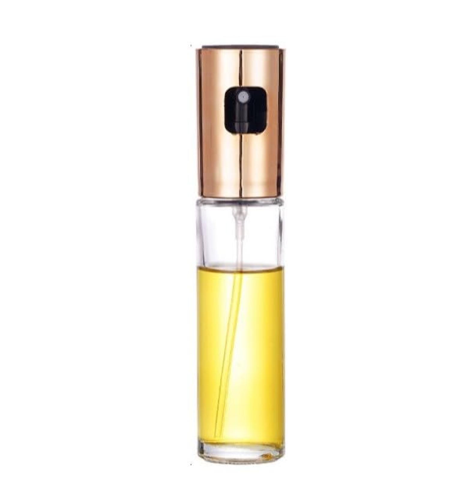 Fullhouse Glass Oil Spray Bottle 3.5 oz Refillable Uniform Mist 100ml (Rose gold without scale)