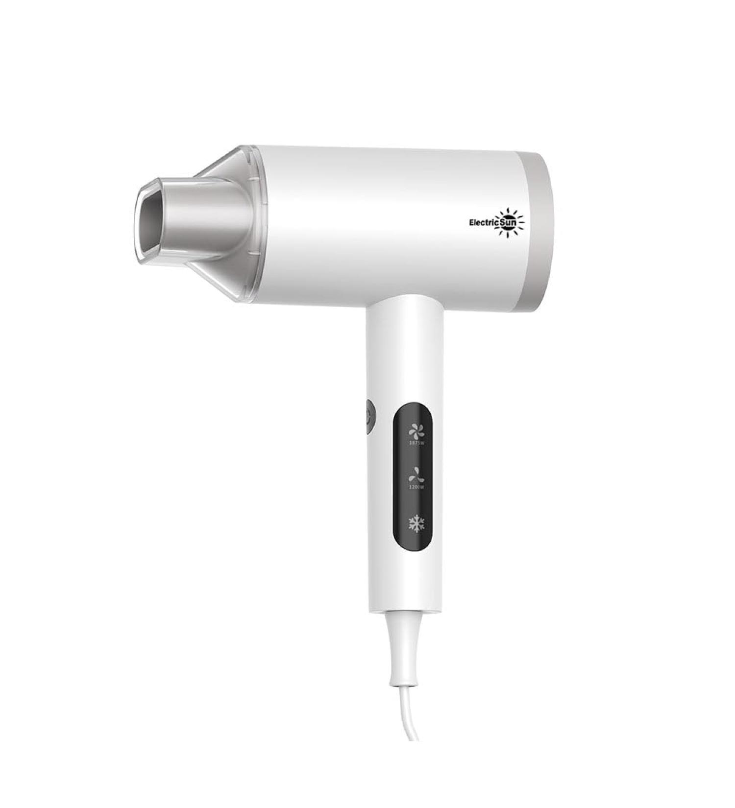 Ionic hair dryer ElectricSun 1875W 3 heating and 2 speed levels with touch sensor white - Buy Online on GoSupps.com