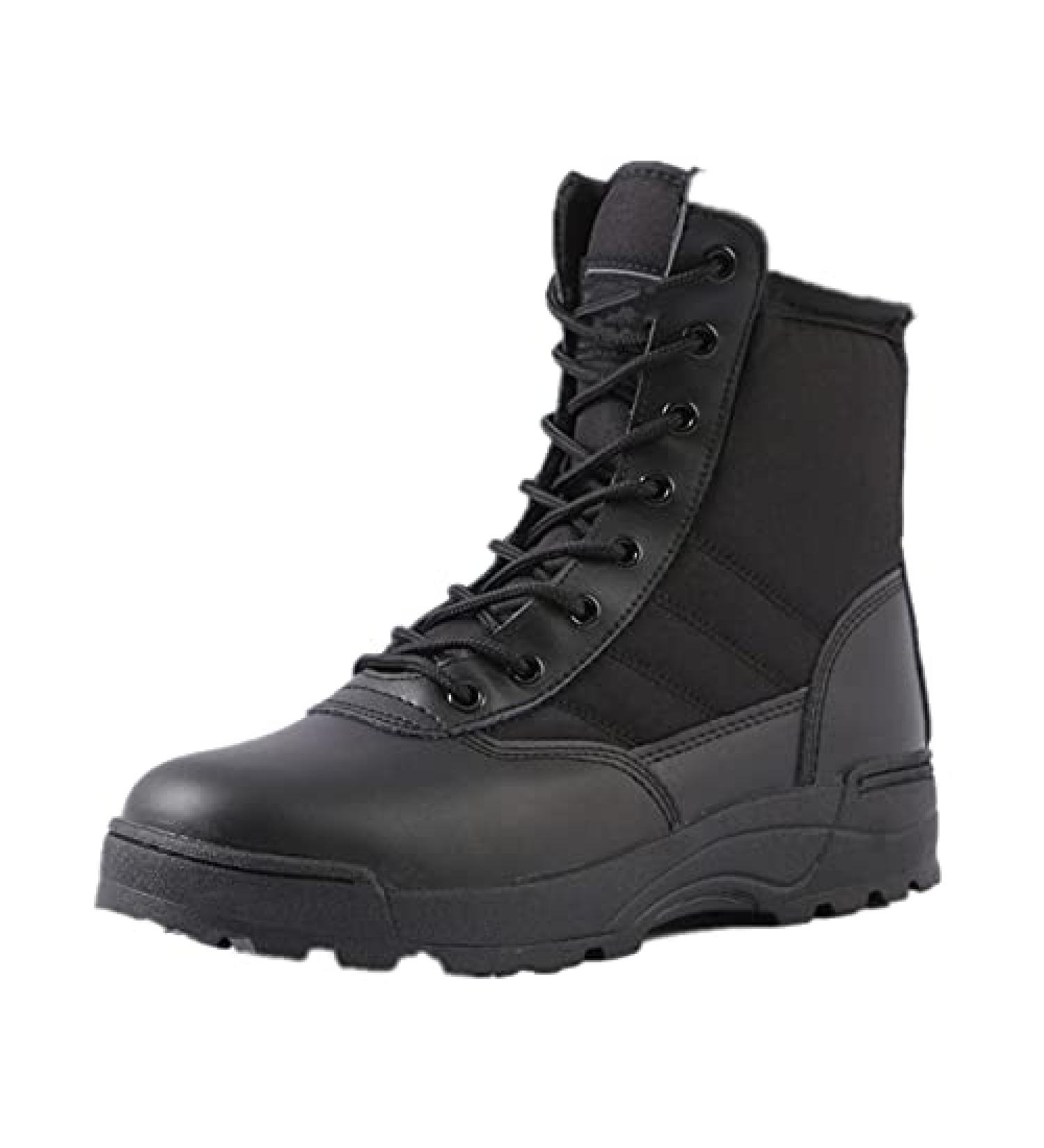 QMFUR Men's Military Tactical Work Boots - Outdoor Hiking and Combat Boots in Black Size 15 - Buy Online on GoSupps.com