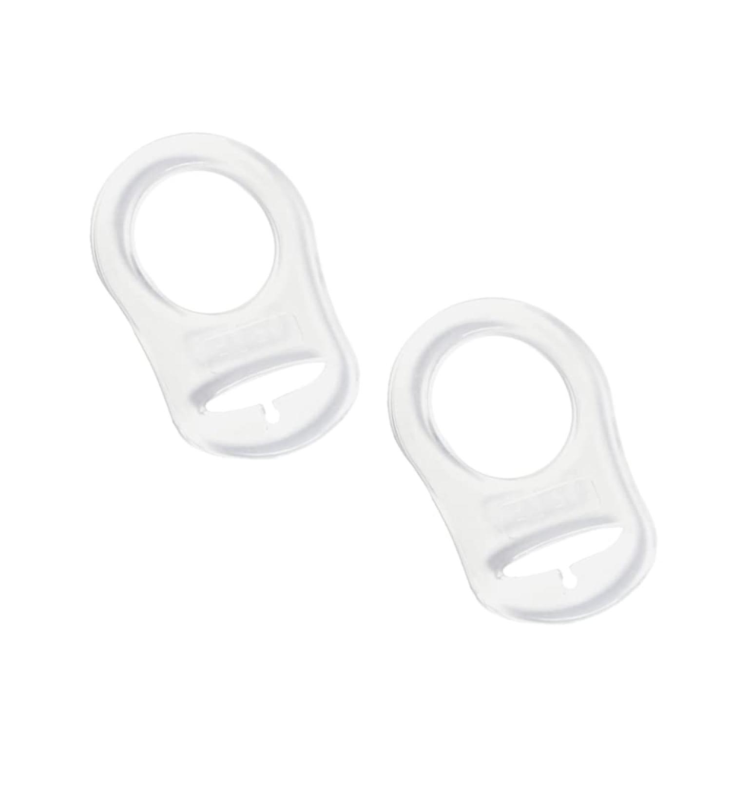 Silicone Dummy Clips Adapter - 2 Pcs Button Ring Pacifier Clip Adapter - Transparent Silicone Ring for Button-Style Pacifiers - Buy Online on GoSupps.com
