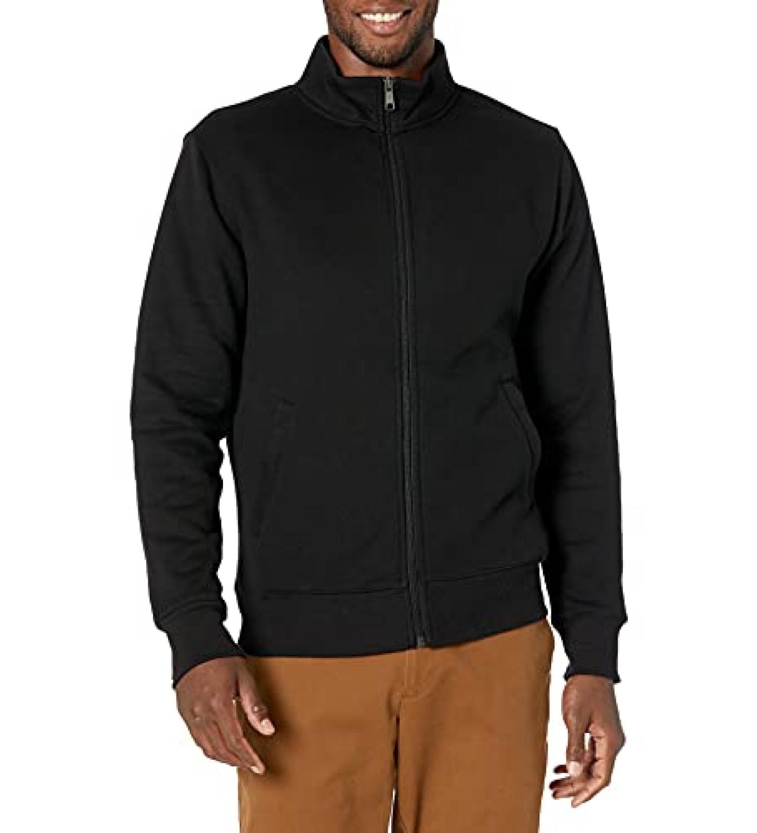 Amazon Essentials Men's Full-Zip Fleece Mock Neck Sweatshirt - X-Large, Black - Buy Online on GoSupps.com