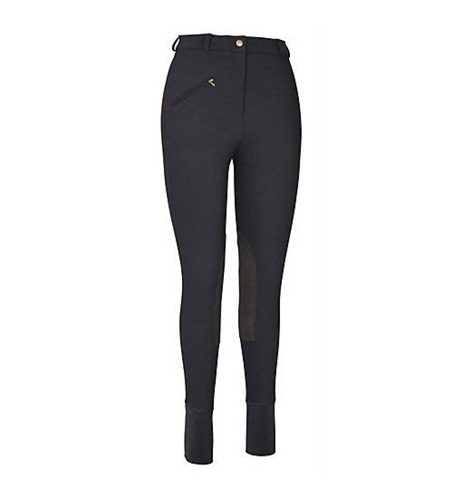 TuffRider Women's Ribb Knee Patch Breeches (Regular) 30 Black