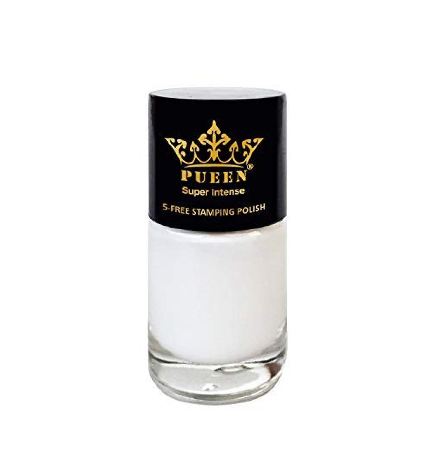 PUEEN Super Intense Nail Polish for Nail Stamping, Big 5-FREE Formula Lacquer in Pure White (806) - Long-Lasting Nail Color - Buy Online on GoSupps.com