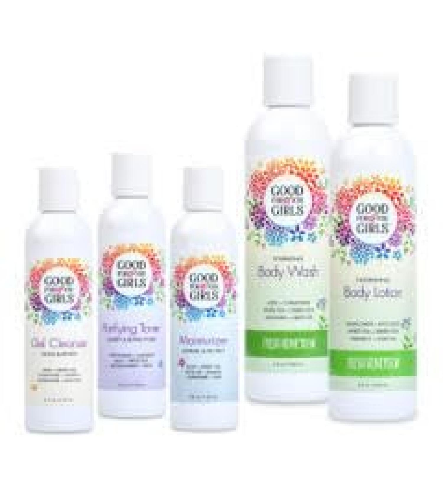 Good For You Girls Gift Set - Gel Cleanser Toner Moisturizer & Honeydew Scented Body Wash & Lotion - 5 Pieces - Perfect for Face and Body Care - Buy Online on GoSupps.com