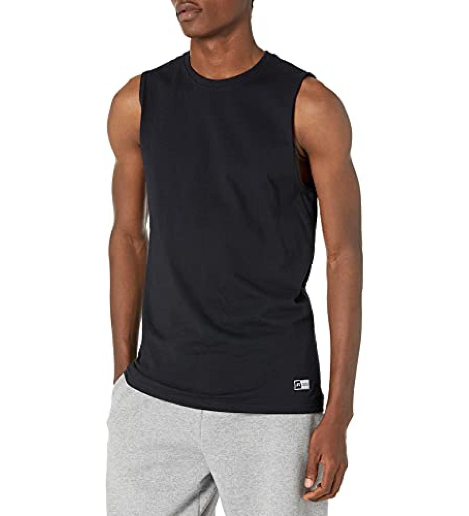 Russell Athletic Men's Sleeveless Muscle T-Shirt - X-Large, Black - Buy Online on GoSupps.com