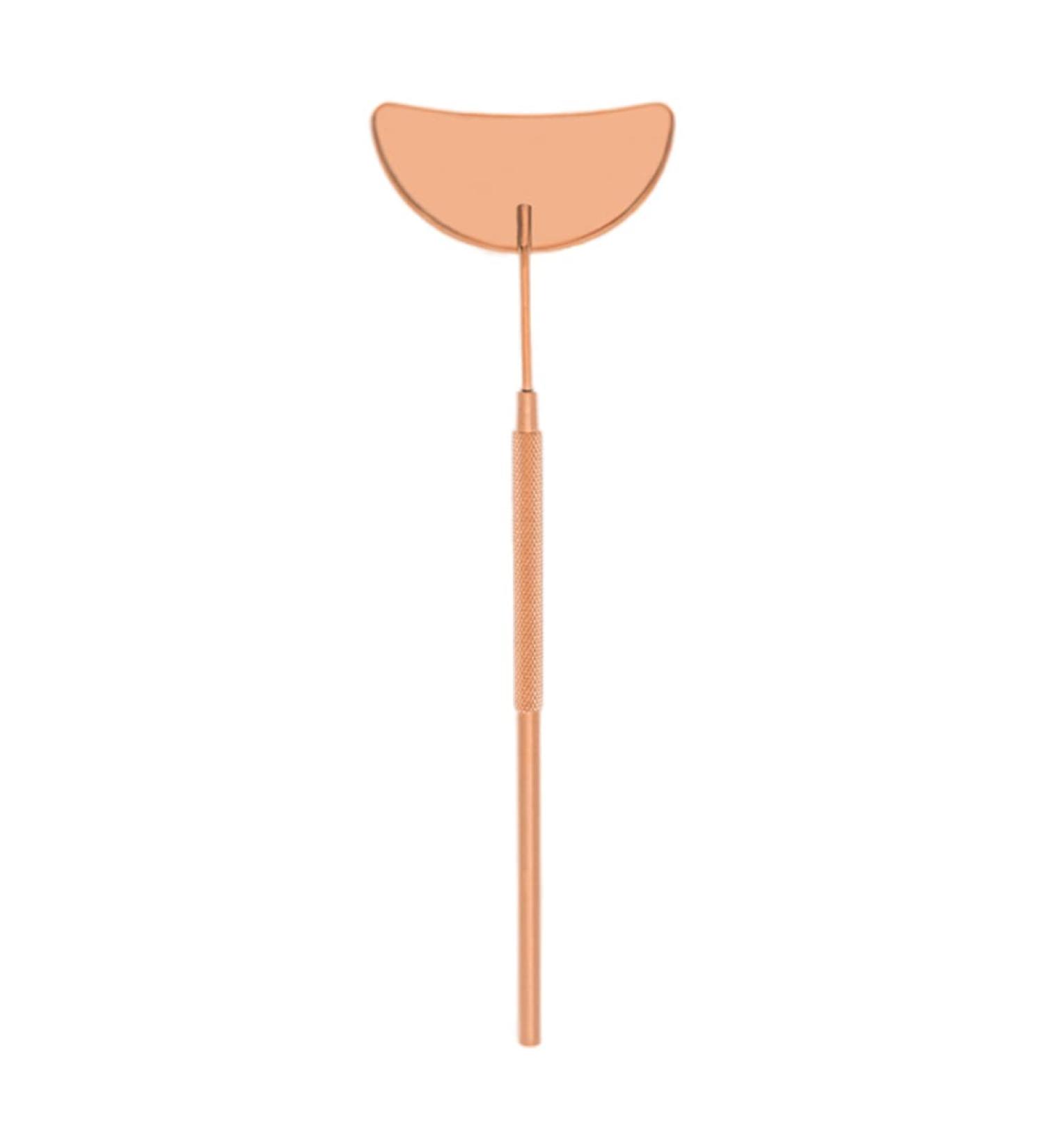 Rose Gold Stainless Steel Eyelash Inspection Mirror - Moon Shape Beauty Lash Extension Tool - Buy Online on GoSupps.com