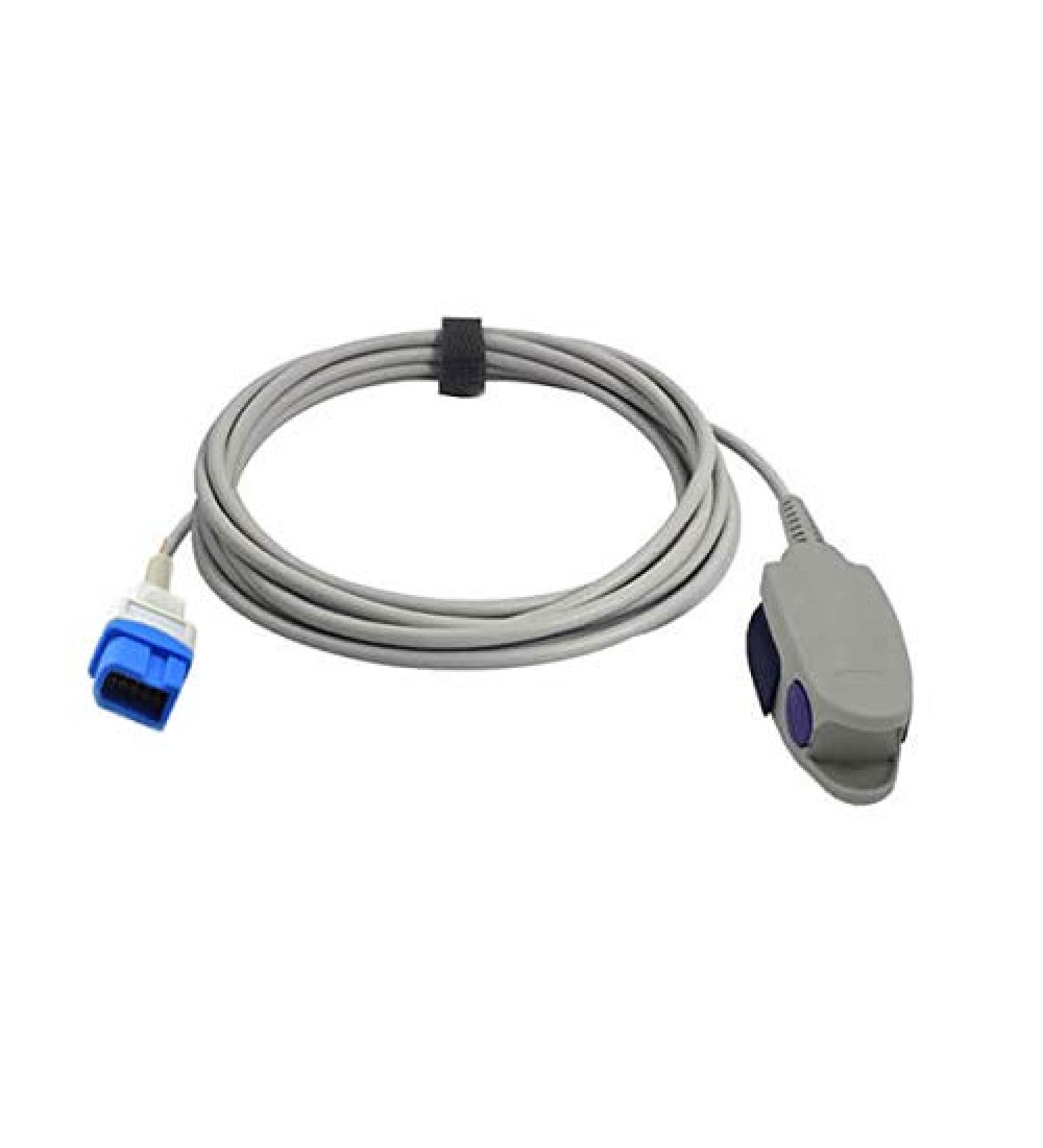 Sino-k Compatible for Spacelabs Spo2 Sensor Fingerclip 9.8 ft 10 Pins Connector FDA/CE Approved