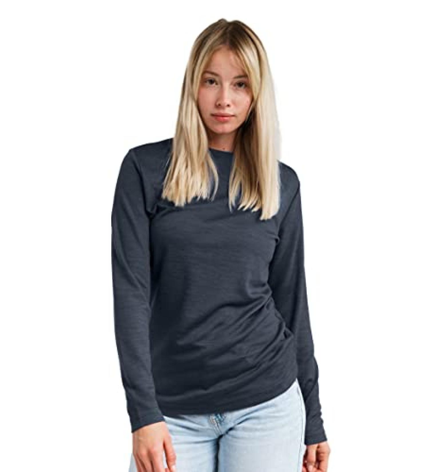 Merino.tech Merino Wool Base Layer Women | Lightweight Midweight Long Sleeve Thermal Shirt + Wool Socks Set | 100% Merino Wool | Dark Grey | Size Medium - Buy Online on GoSupps.com