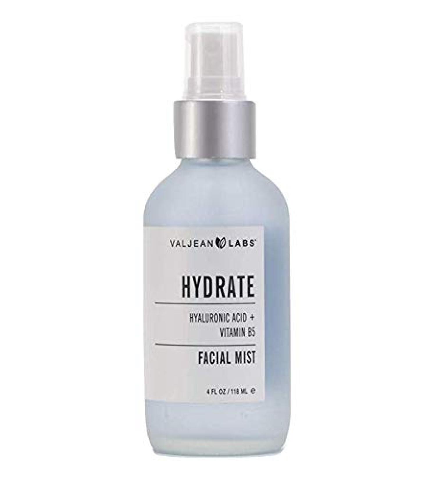 Valjean Labs Hydrating Face Mist with Hyaluronic Acid and Vitamin B5 - 4 fl oz, Paraben Free, Cruelty Free - Made in USA - Buy Online on GoSupps.com