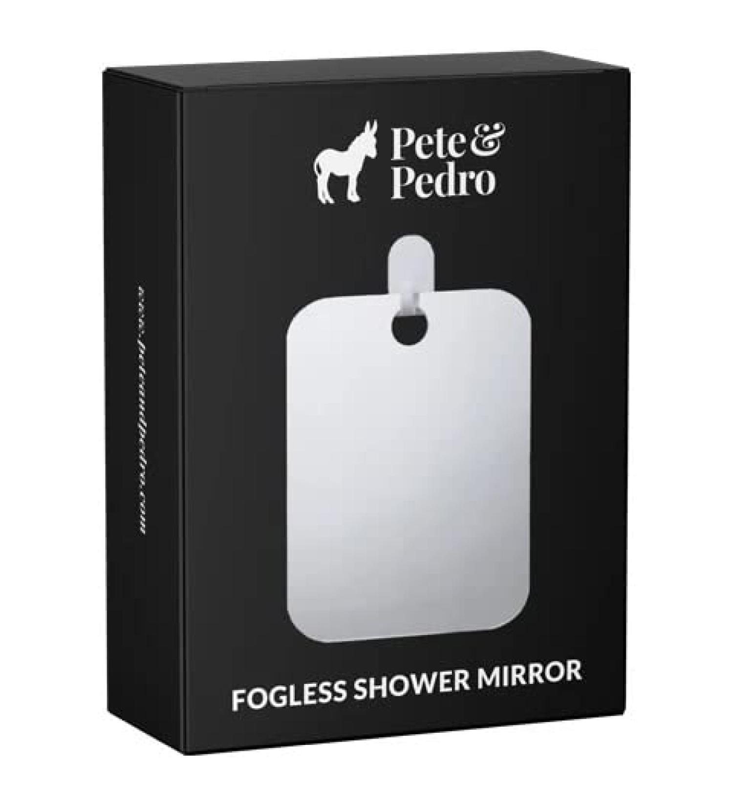 Pete & Pedro FOGLESS Shower Mirror - Anti-Fog Shaving & Shower Accessory | Removeable Adhesive Hook | As Seen on Shark Tank - Buy Online on GoSupps.com
