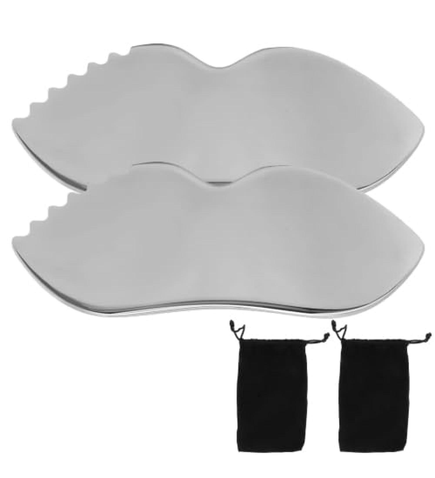 Buy Laufuy Gua Sha Tool - 304 Stainless Steel Body Scraper for Facial & Full Body Massage | Rejuvenating Therapy Tool - 2 Pieces - Buy Online on GoSupps.com