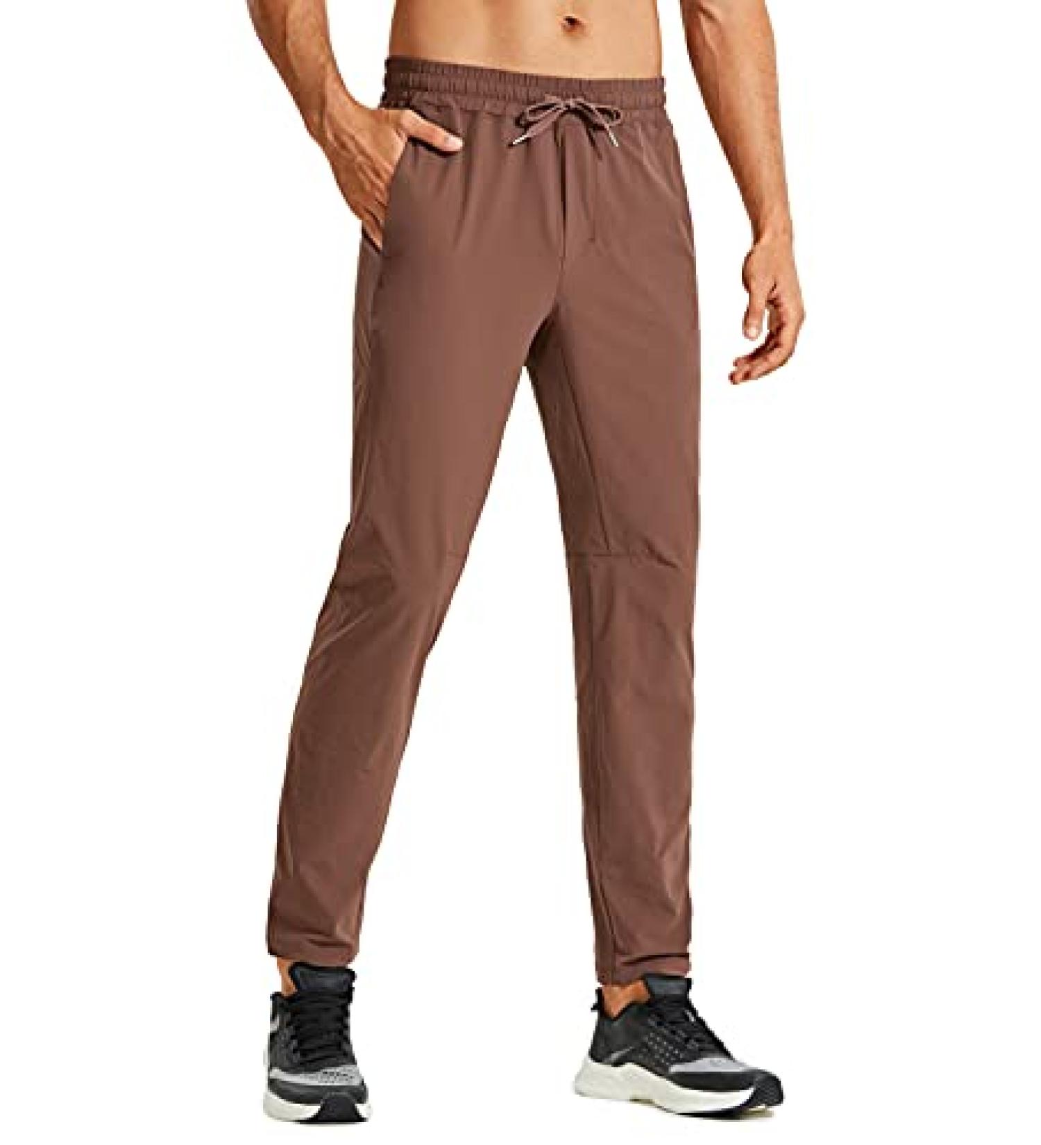 CRZ YOGA Men's 30'' Slim Fit Athletic Pants - XX-Large Dark Brown - Buy Online on GoSupps.com