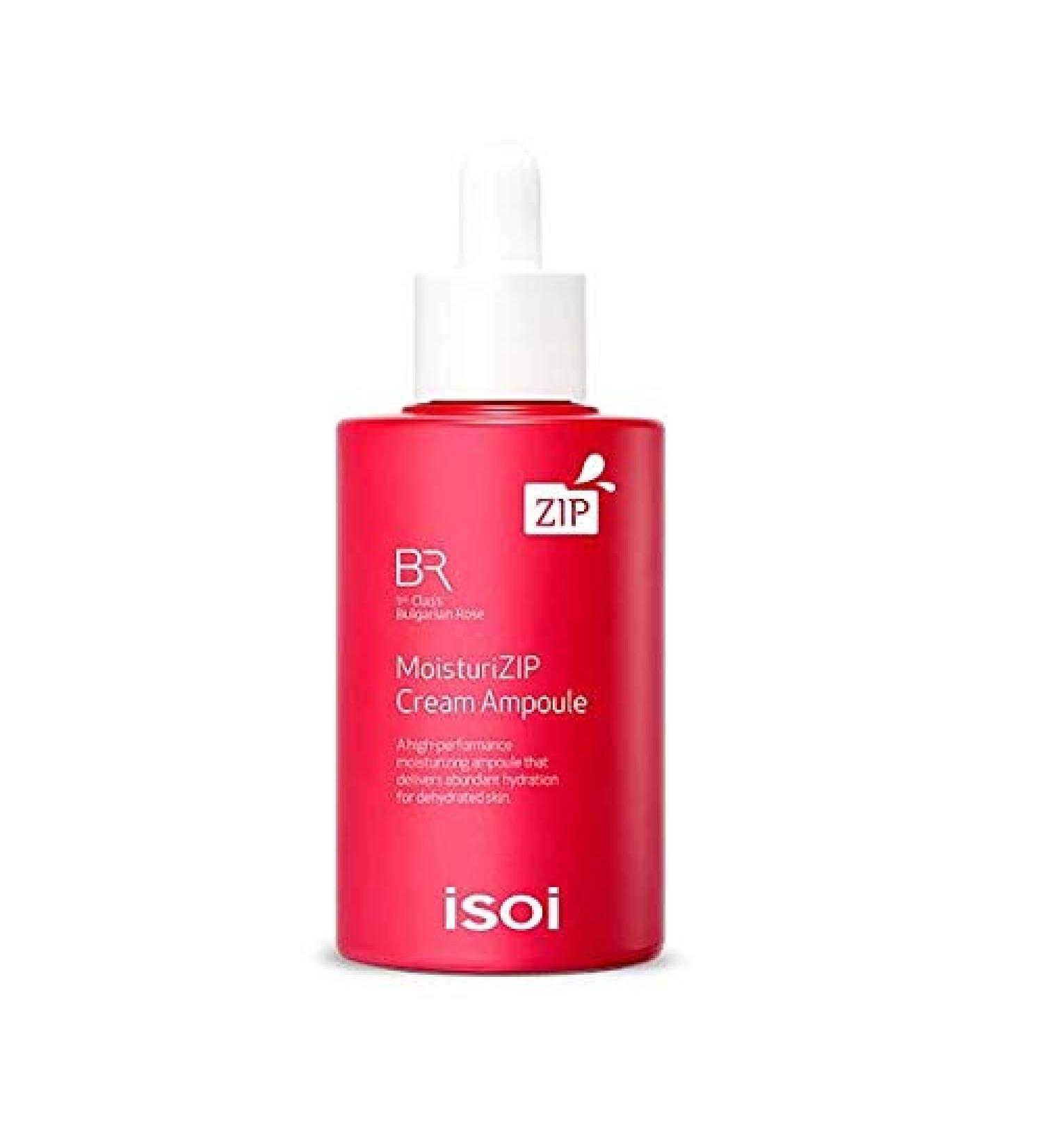 isoi Bulgarian Rose MoisturiZIP Cream Ampoule 70ml (2.36 fl oz)-3-in-1 serum-like moisturizing lotion all day hydration for very dry and sensitive skin natural multipurpose ampoule