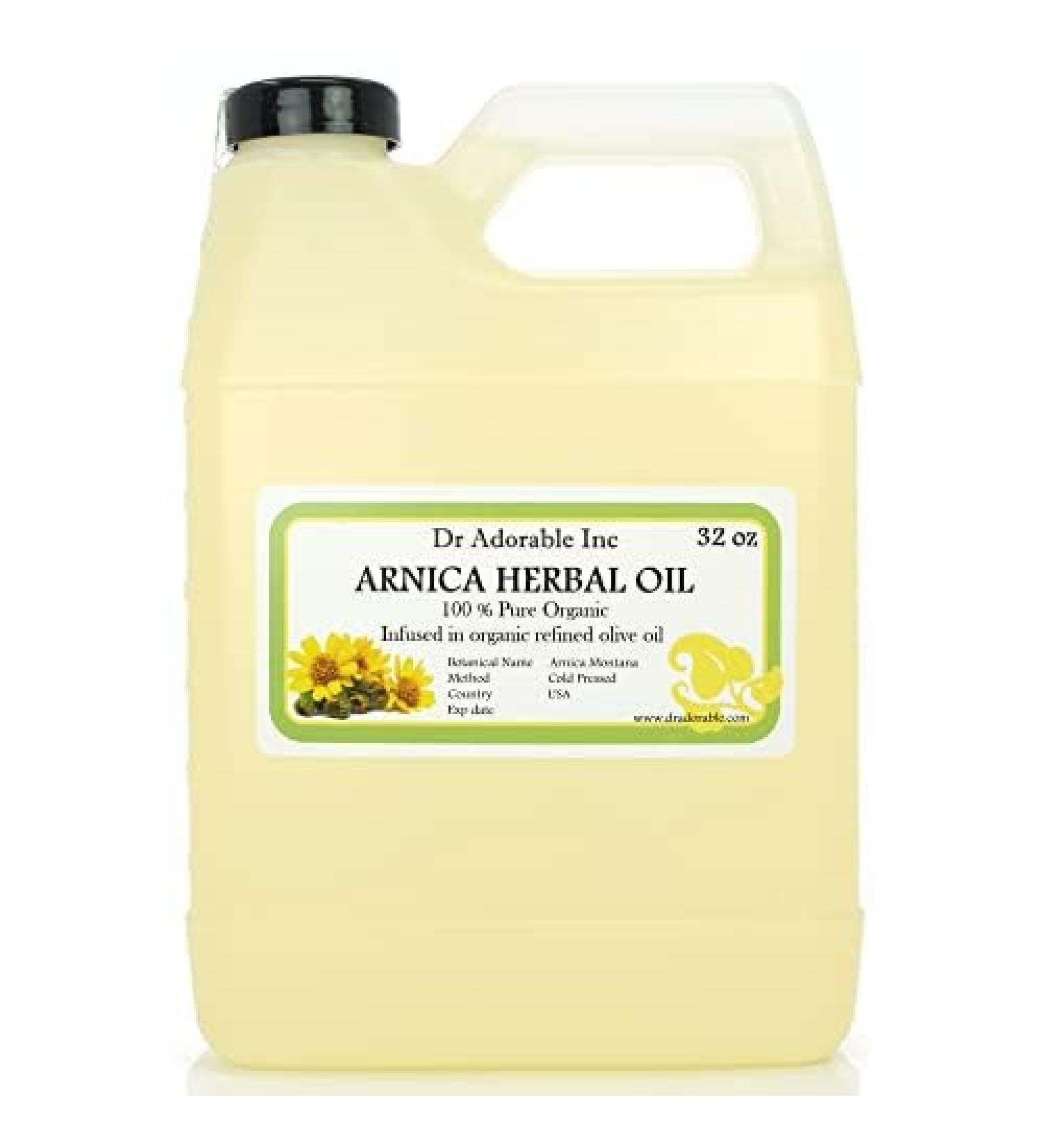 Dr Adorable 32 oz Arnica Herbal Oil - 100% Pure Natural Organic Infusion for Pain Relief | Free International Shipping - Buy Online on GoSupps.com