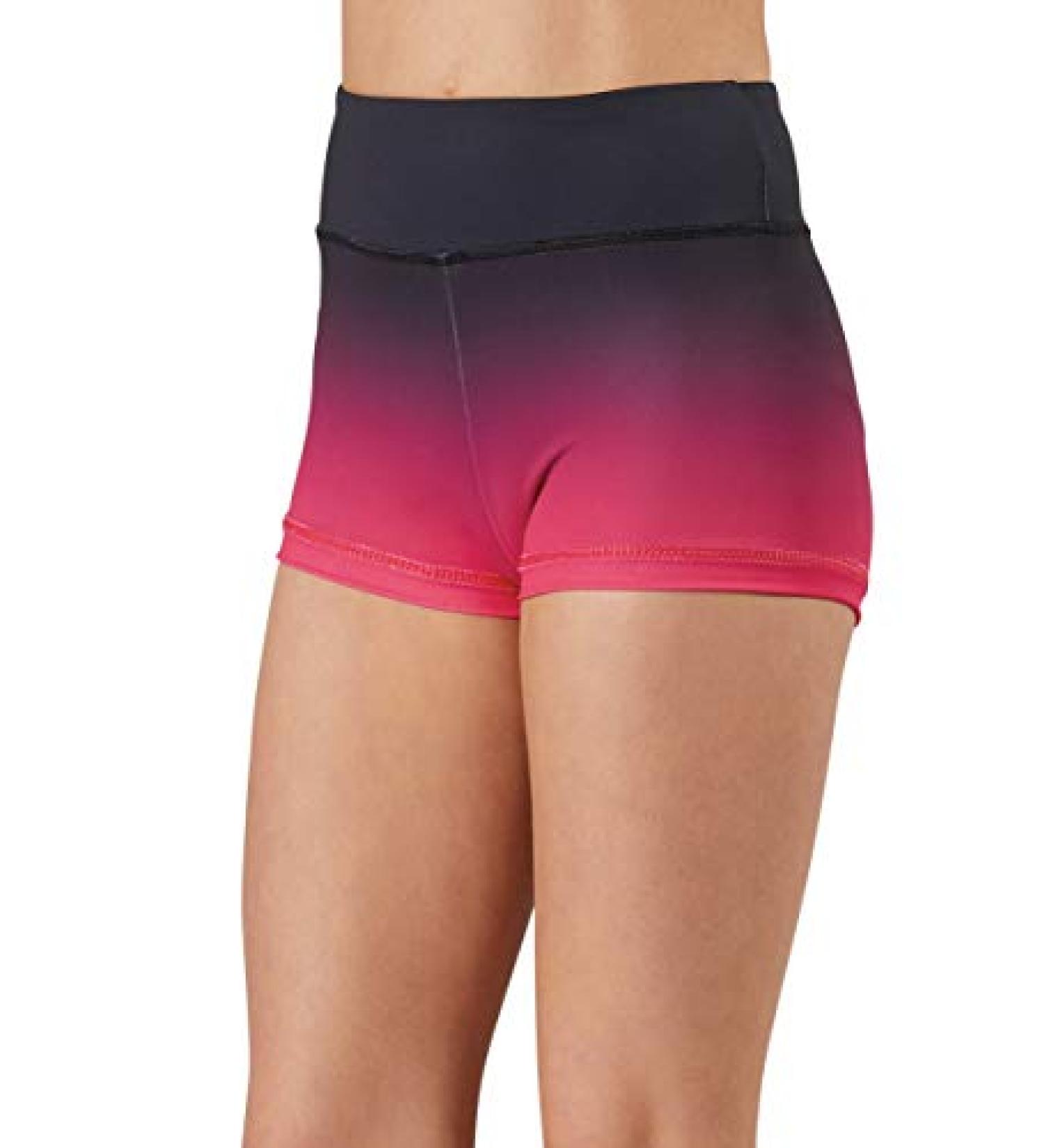 Balera Girls Dance Shorts - Mid-Rise Ombr with Wide Waistband, Medium Watermelon - Buy Online on GoSupps.com