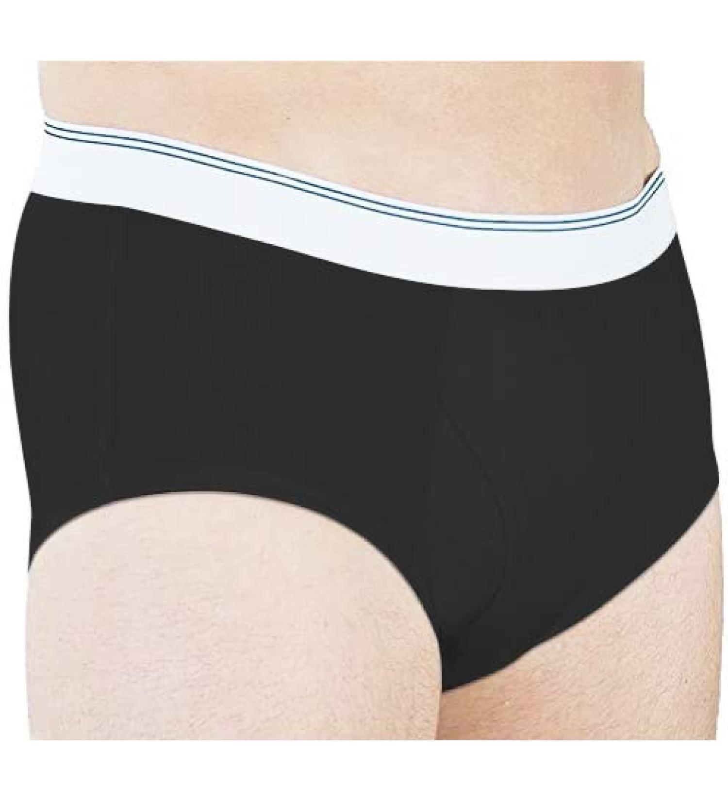 Men's Urinary Incontinence Briefs 3-Pack Washable Reusable Underwear - Leak Protection & Comfort - Black-3pcs 2X-Large - Buy Online on GoSupps.com