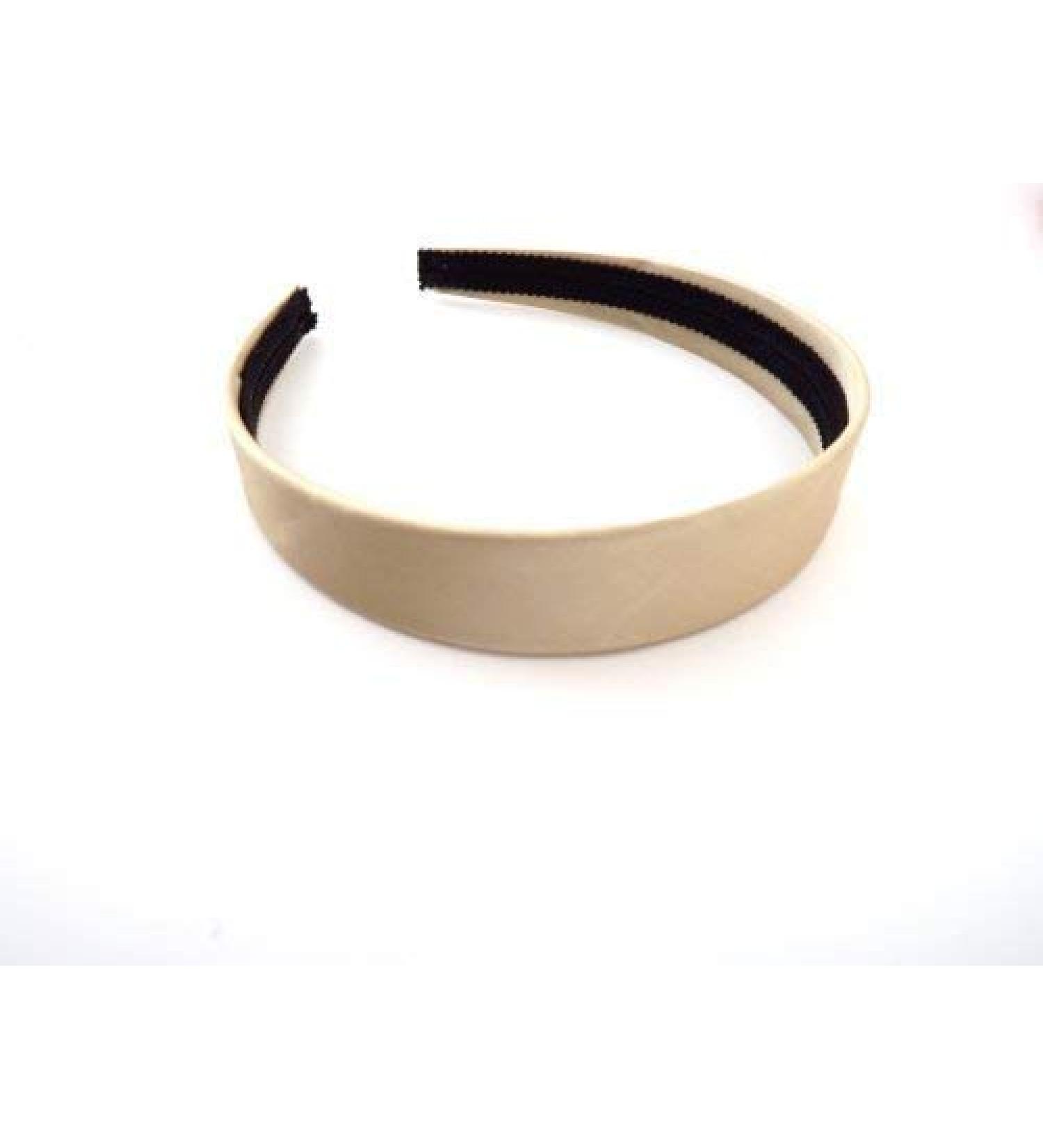 2.5 CM Wide Satin Headband Hairband Alice Band Flexible - Gold Beige