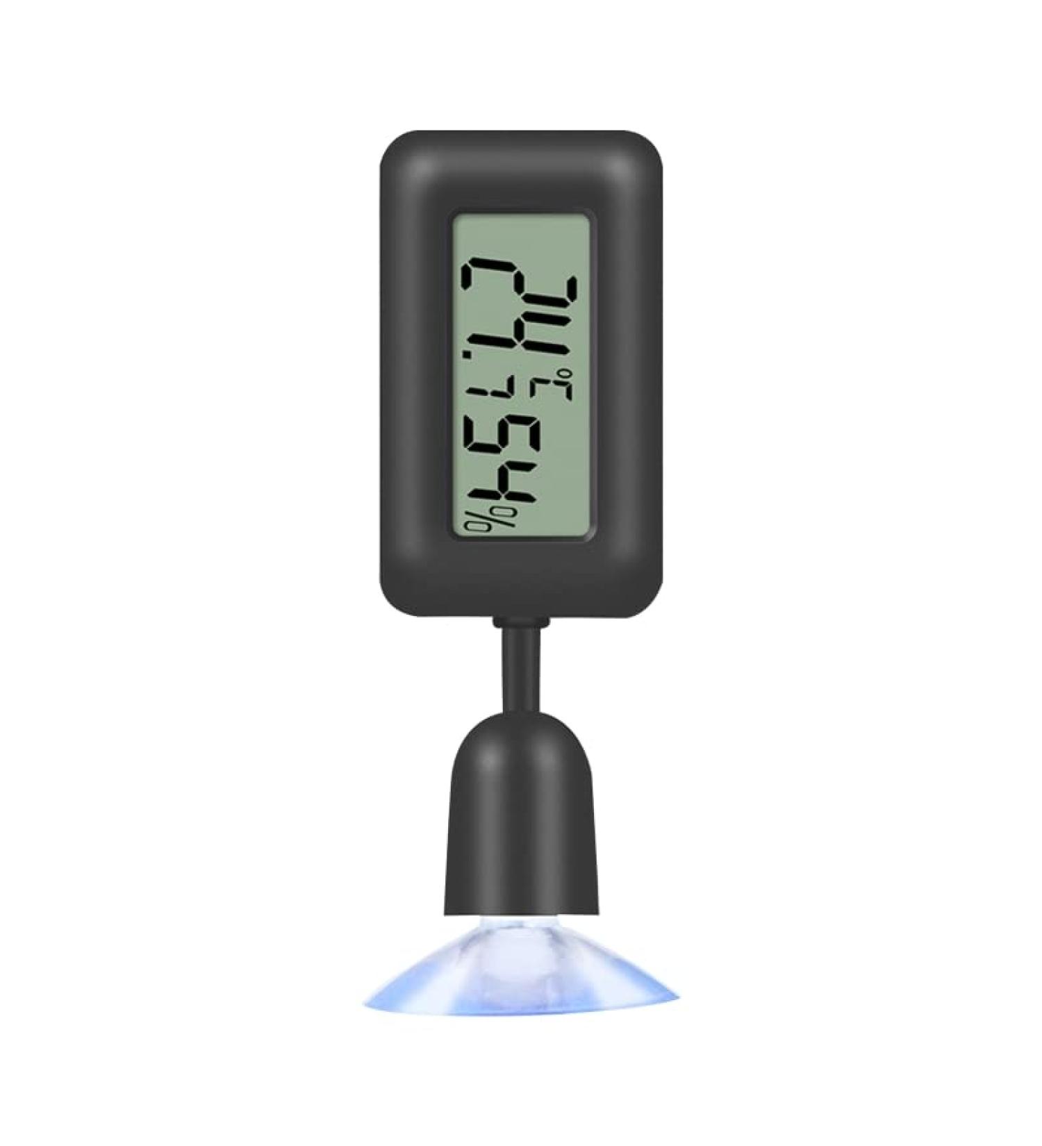 YESAVAY Reptiles Thermometer Hygrometer | Digital Temp & Humidity Meter for Bearded Dragon Tanks - Suction Cup | Mini Black - Buy Online on GoSupps.com