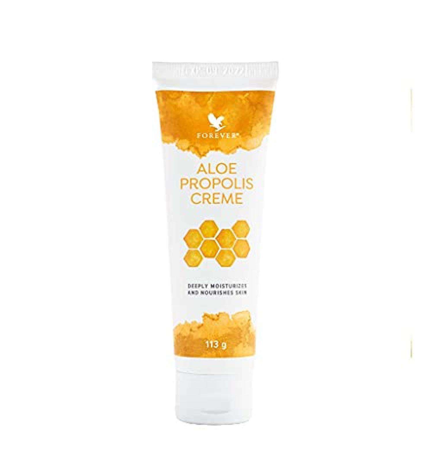 Aloe vera propolis creme forever living unique for dry and irritated skin bee propolis vitamins chamomile with greasing oils excellent moisture dispenser 113 g (1 Pack)