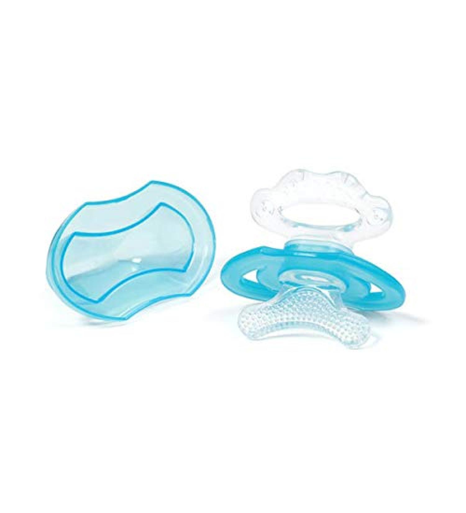 BabyOno Silicone Teething Ring for Babies Blue