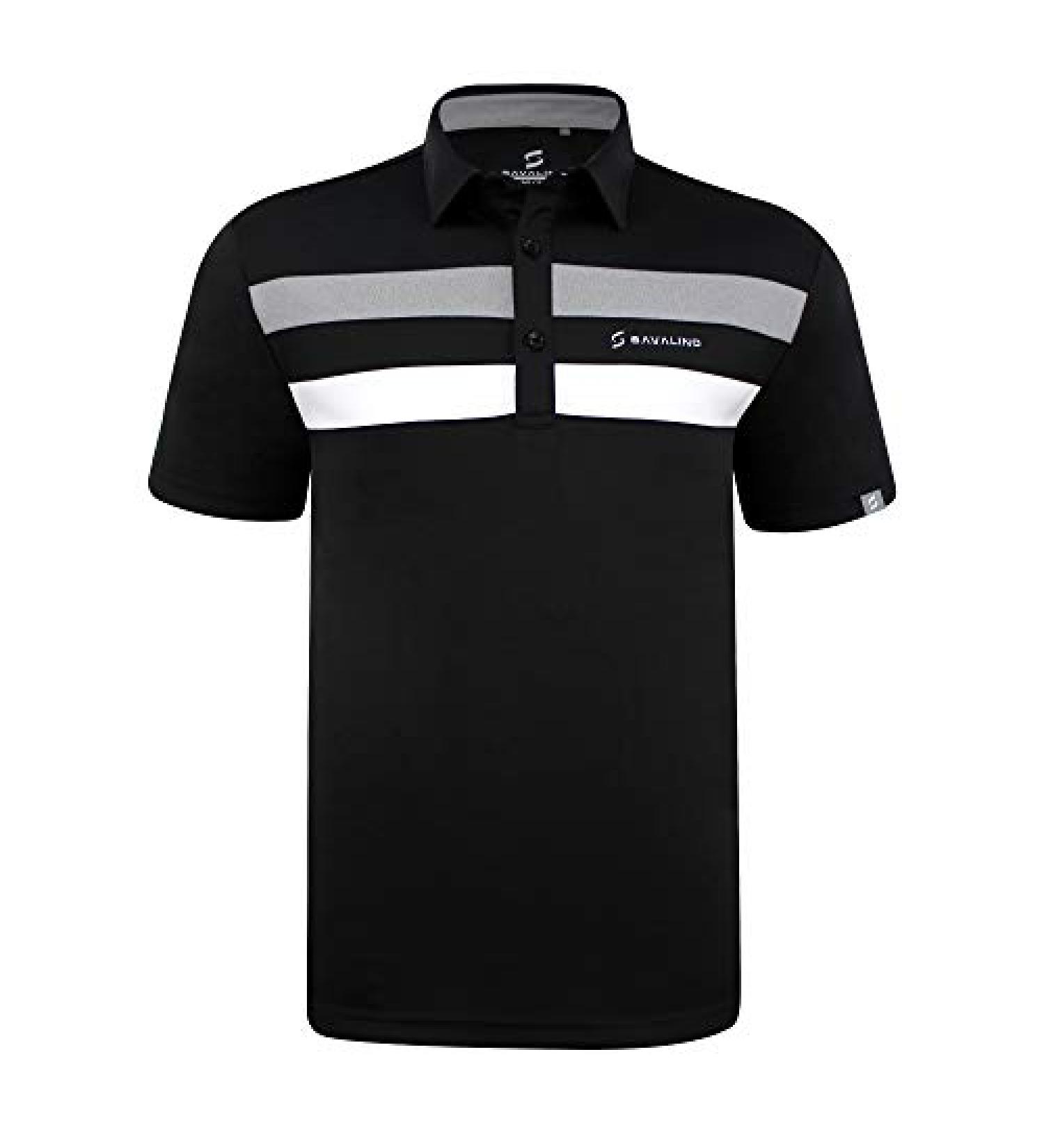 Savalino Men's Polo Shirt - Moisture Wicking & Quick Drying - Size S-5XL - Black - Buy Online on GoSupps.com