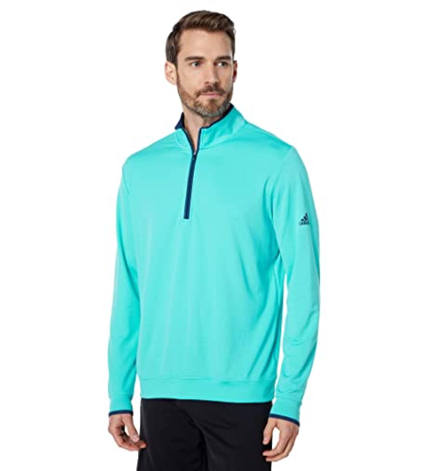 adidas Men's UPF Quarter Zip Pullover Semi Mint Rush X-Large