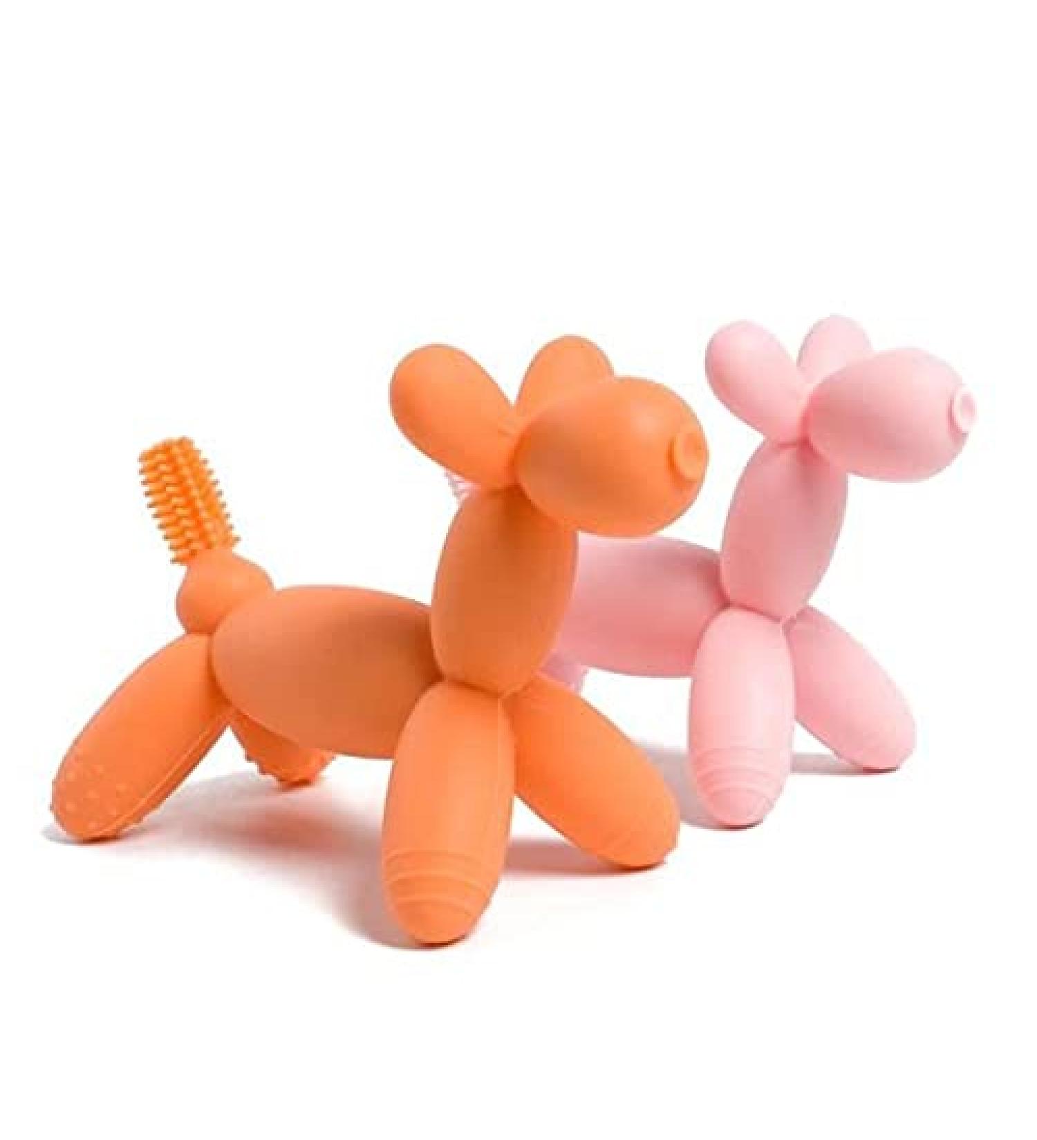 Baby Teether Balloon Dog - Pink | Safe & Soothing Teething Toy - Buy Online on GoSupps.com
