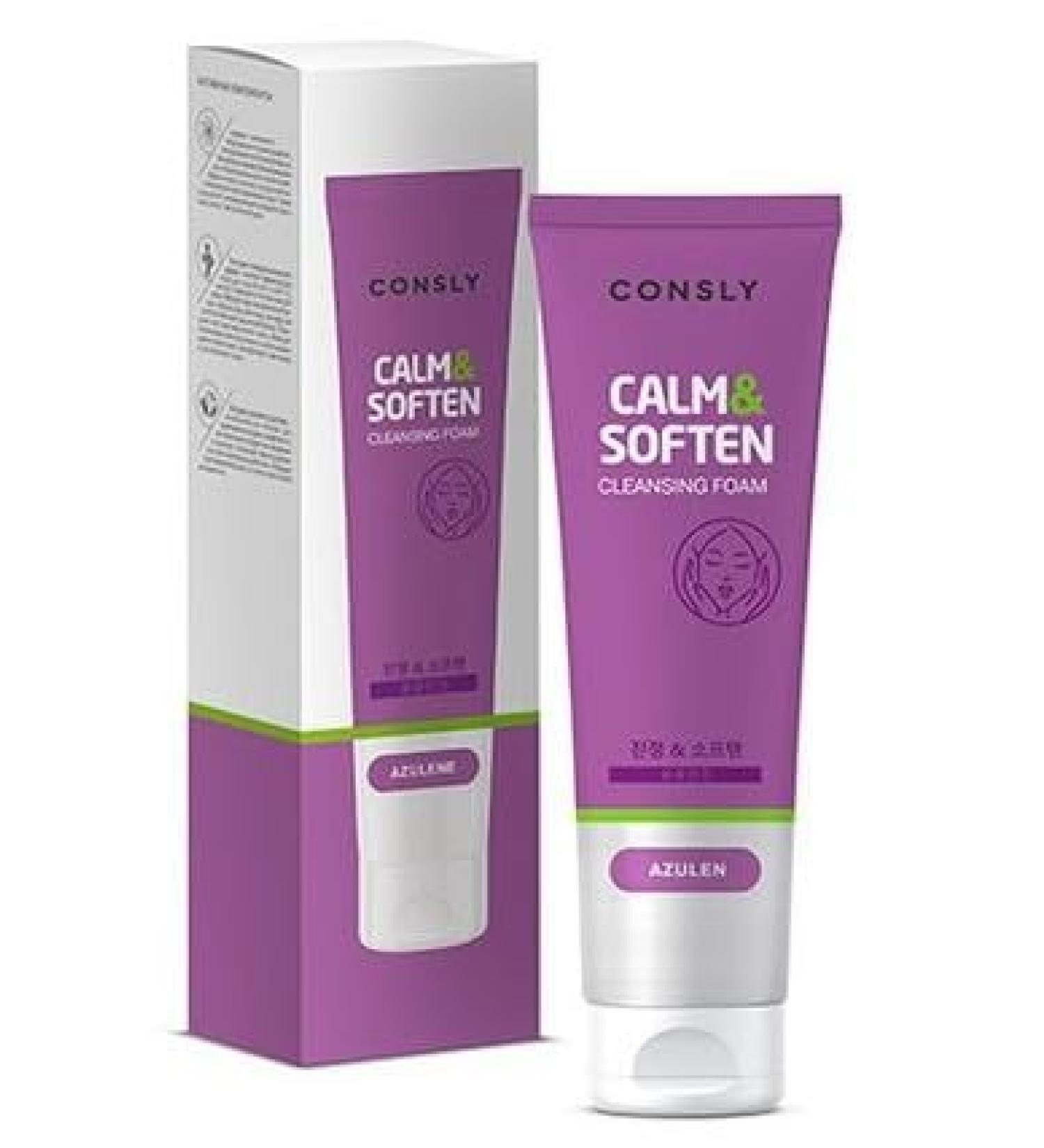 CONSLY_Azulene Cleansing Foam - Calm&Soften Gentle Face Wash for Sensitive Problem and Acne-Prone Skin Deep Cleansing Soothing Hydrating Antibacterial - Buy Online on GoSupps.com