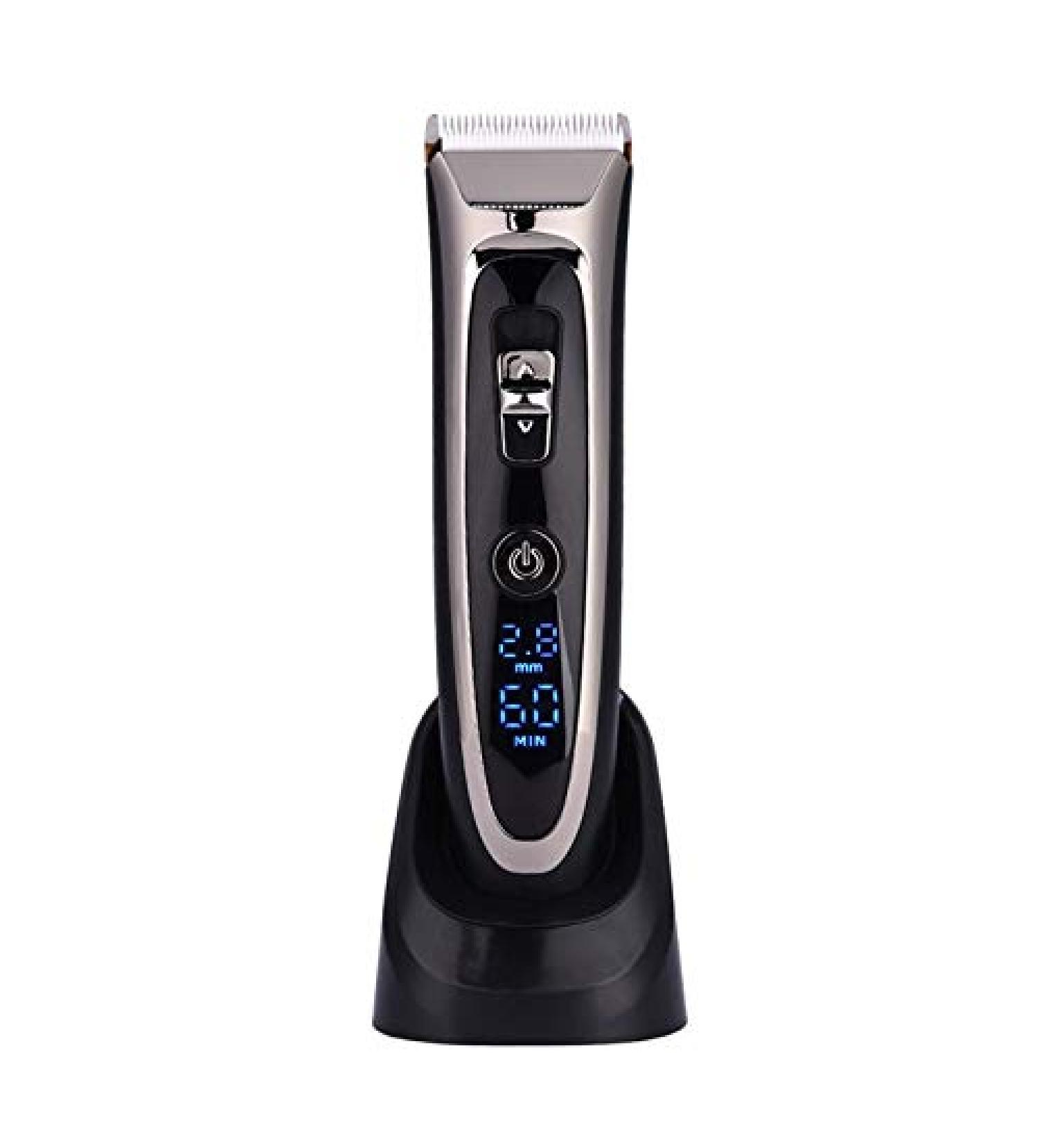 Professional Rechargeable Digital Hair Trimmer for Men - Cordless Hair Clipper with Adjustable Ceramic Blade | International Shipping Available - Buy Online on GoSupps.com