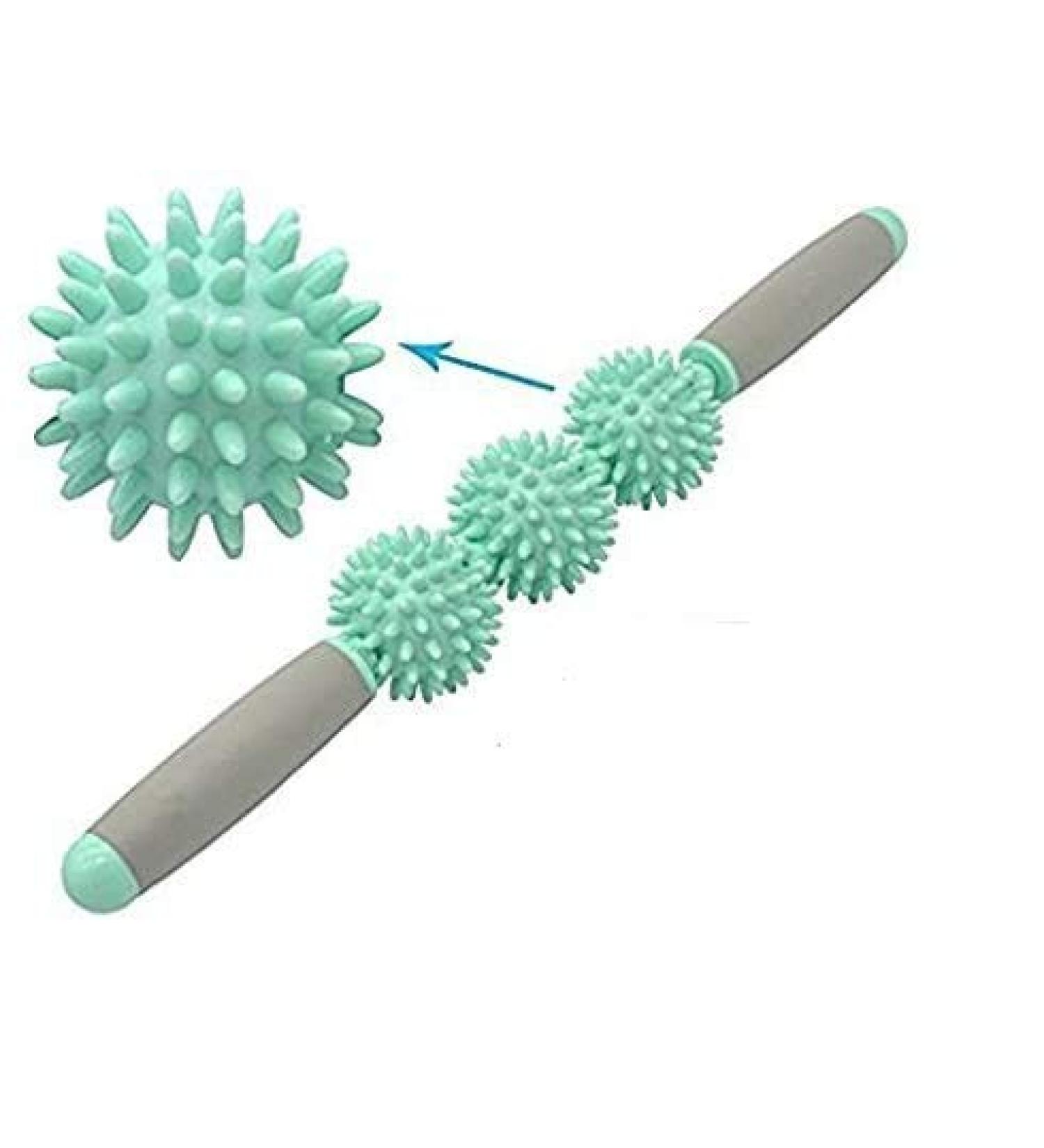 Massage Roller Stick - Spiked Acupressure Therapy for Legs Back Arms & Thighs | Vlfit (3 Balls) - Improve Recovery & Relieve Muscle Tension - Buy Online on GoSupps.com