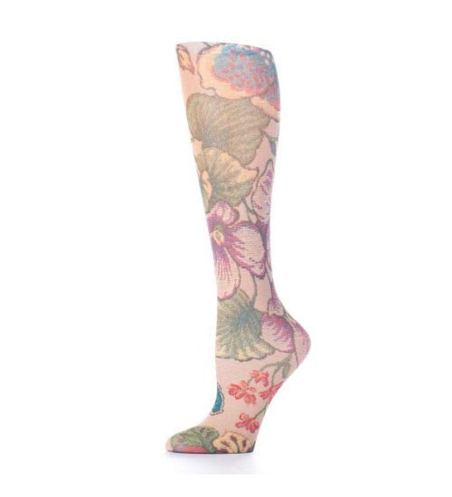 Red Moby Celeste-Stein-CMPSQ-3-2219 Womens 20-30 mmHg Compression Sock - Queen - Tan Tapestry