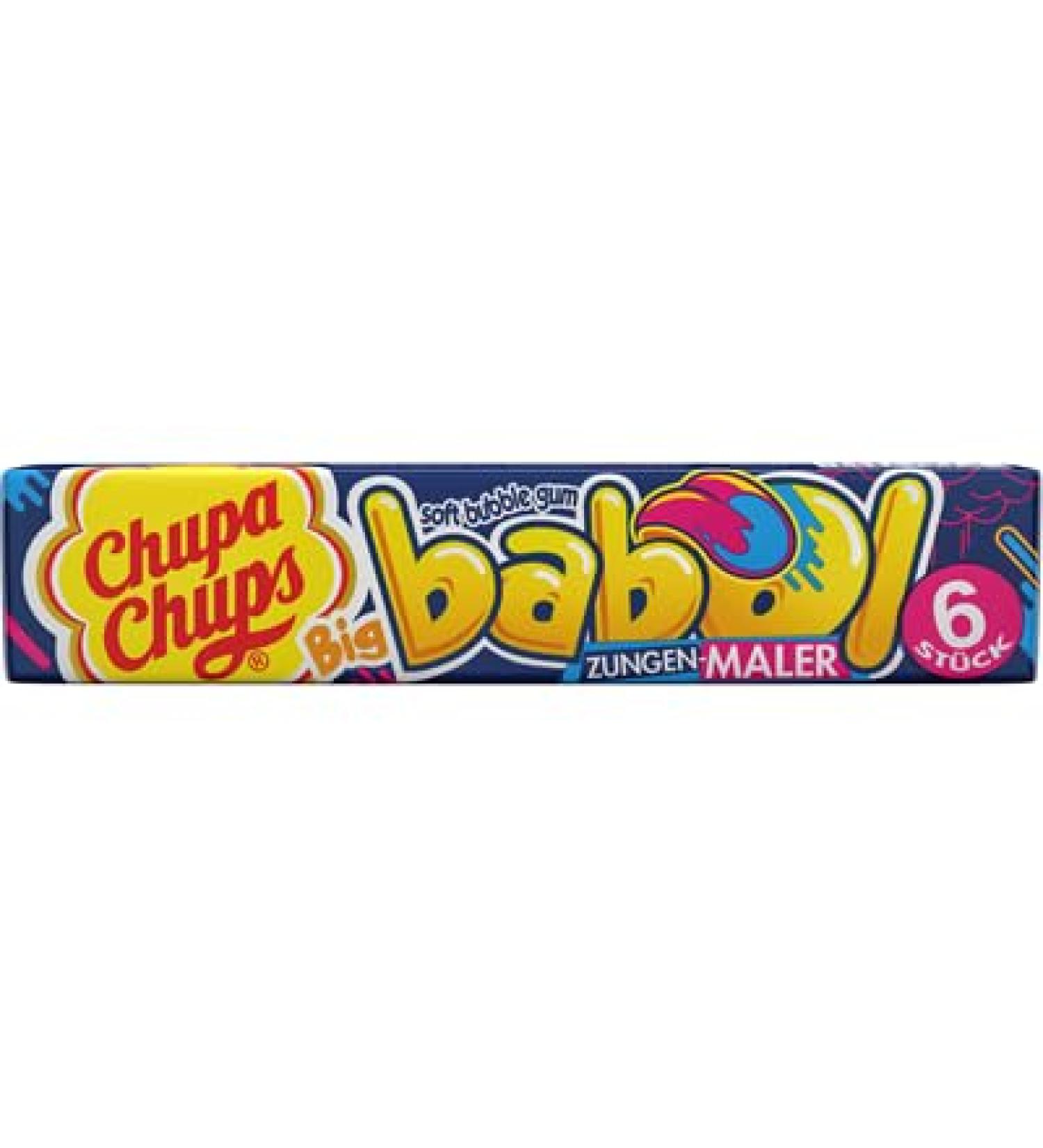 Big Babol Chupa Chups - chewing gum with fun guarantee - 3 varieties - 20 x 27.6g - Tutti Frutti - tongue painter - Cola -Lemon (tongue painter)