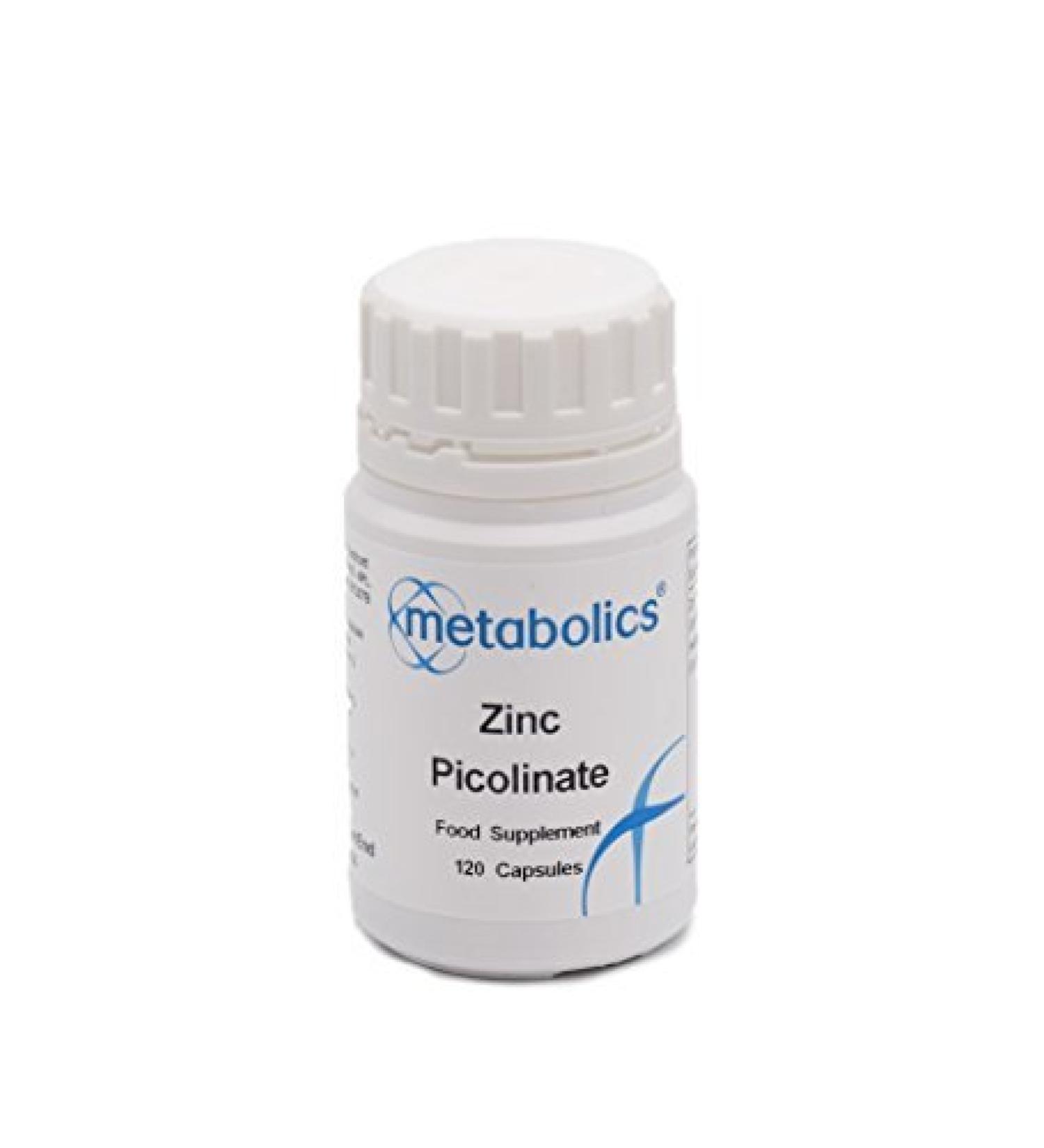 Zinc Picolinate Capsules Zinc Supplement Pot of 120 Capsules (13.8 mg zinc) 69 mg Promotes Healthy Hair Skin & Nails | Additive Free