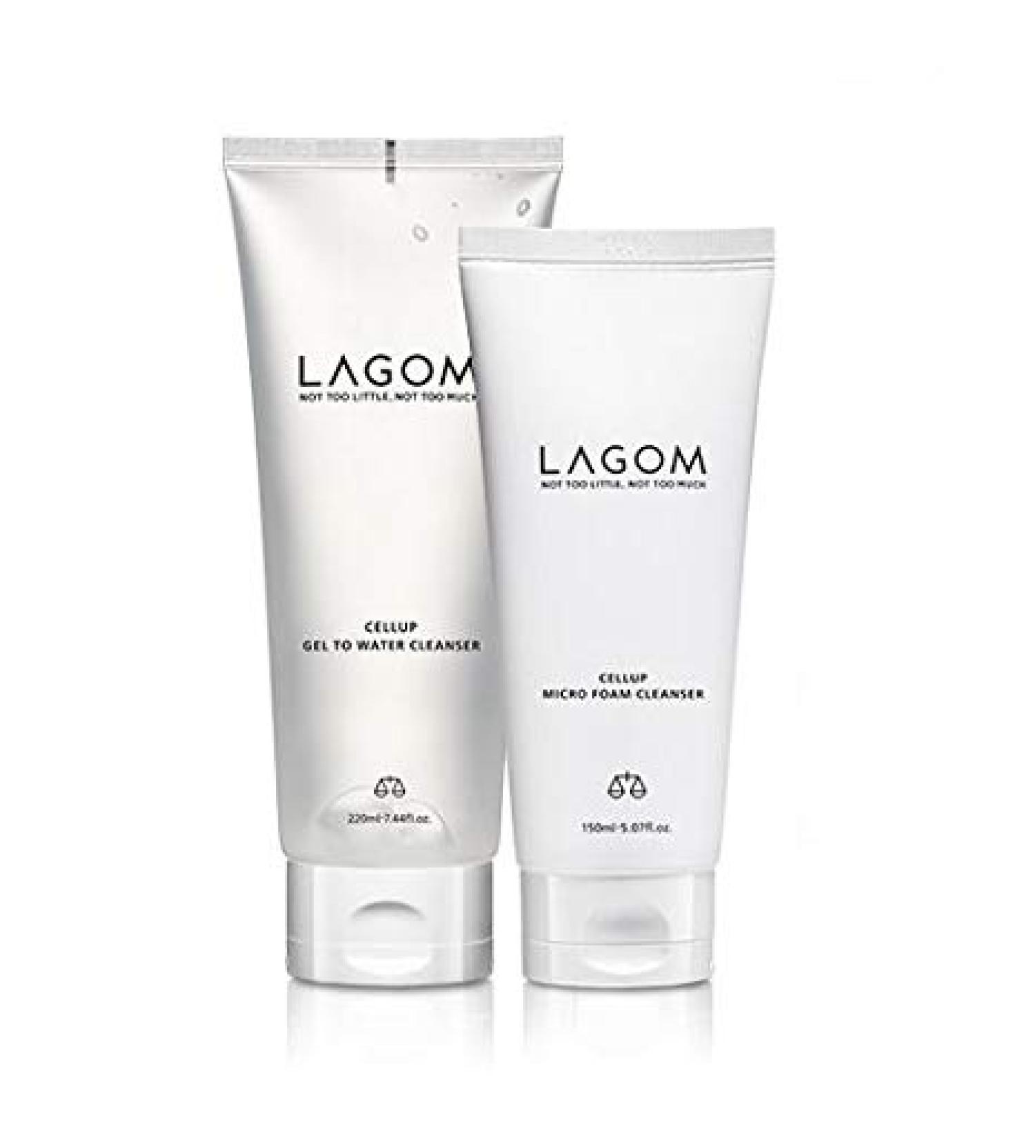 LAGOM Cellup Gel to Water Cleanser 220ml + Cellup Micro Foam Cleanser 150ml Set