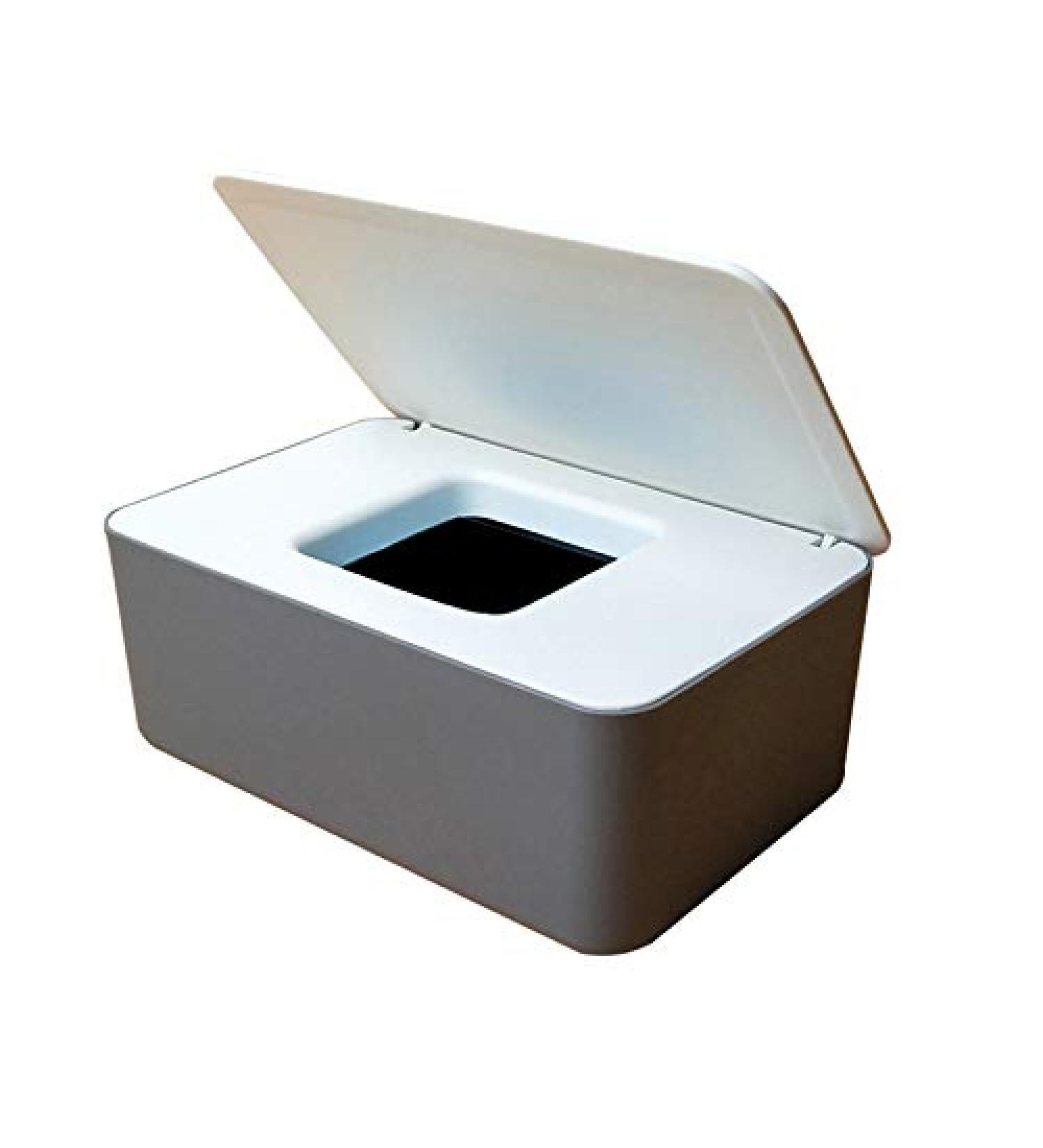 QKFON Storage Box for Wet Wipes | Napkin Holder & Tissue Organizer | Ideal for Home & Office - White/Gray - Buy Online on GoSupps.com