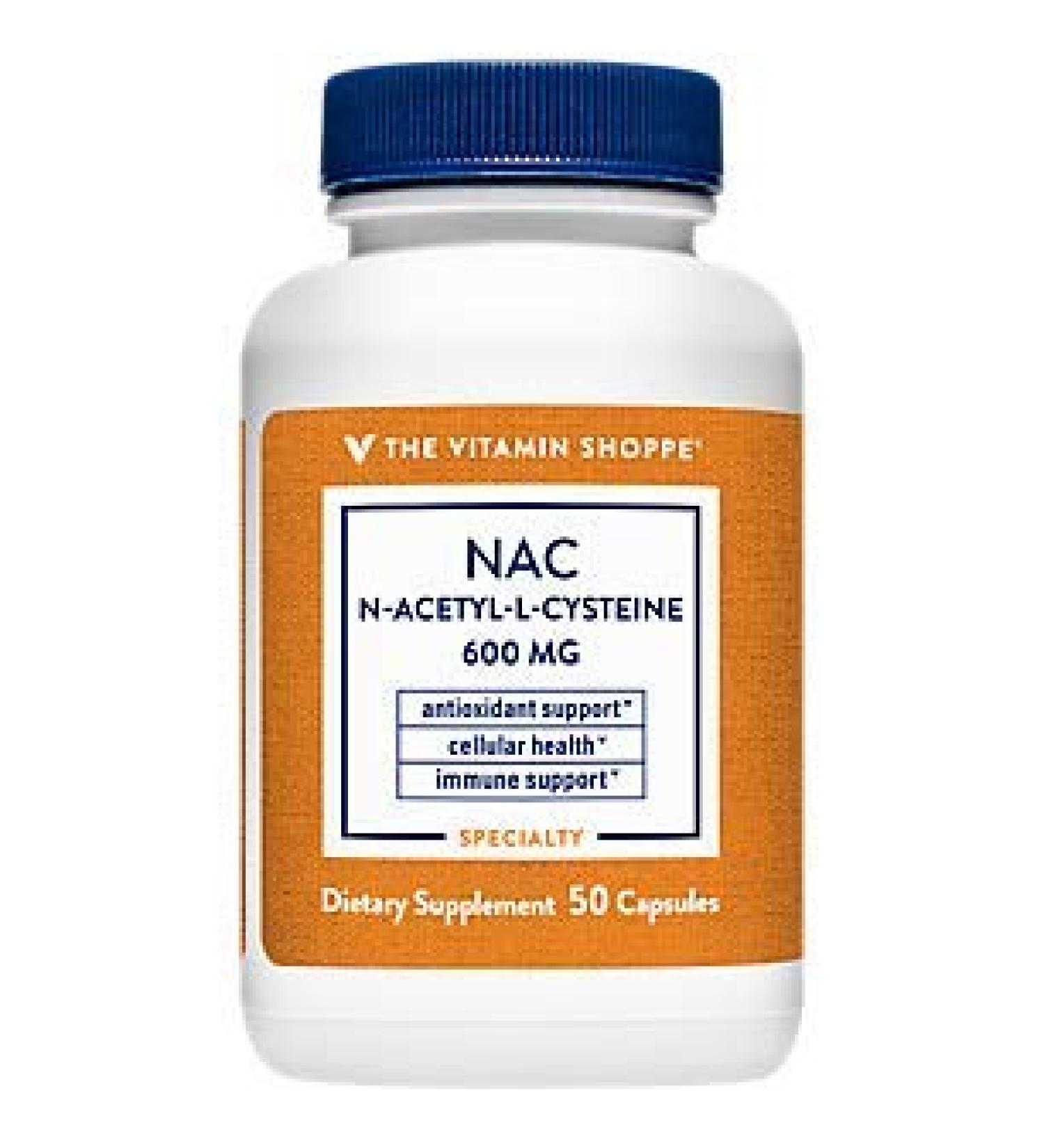 Vitamin Shoppe NAC N-Acetyl-L-Cysteine 600mg Capsules - Immune & Antioxidant Support - Buy Online on GoSupps.com