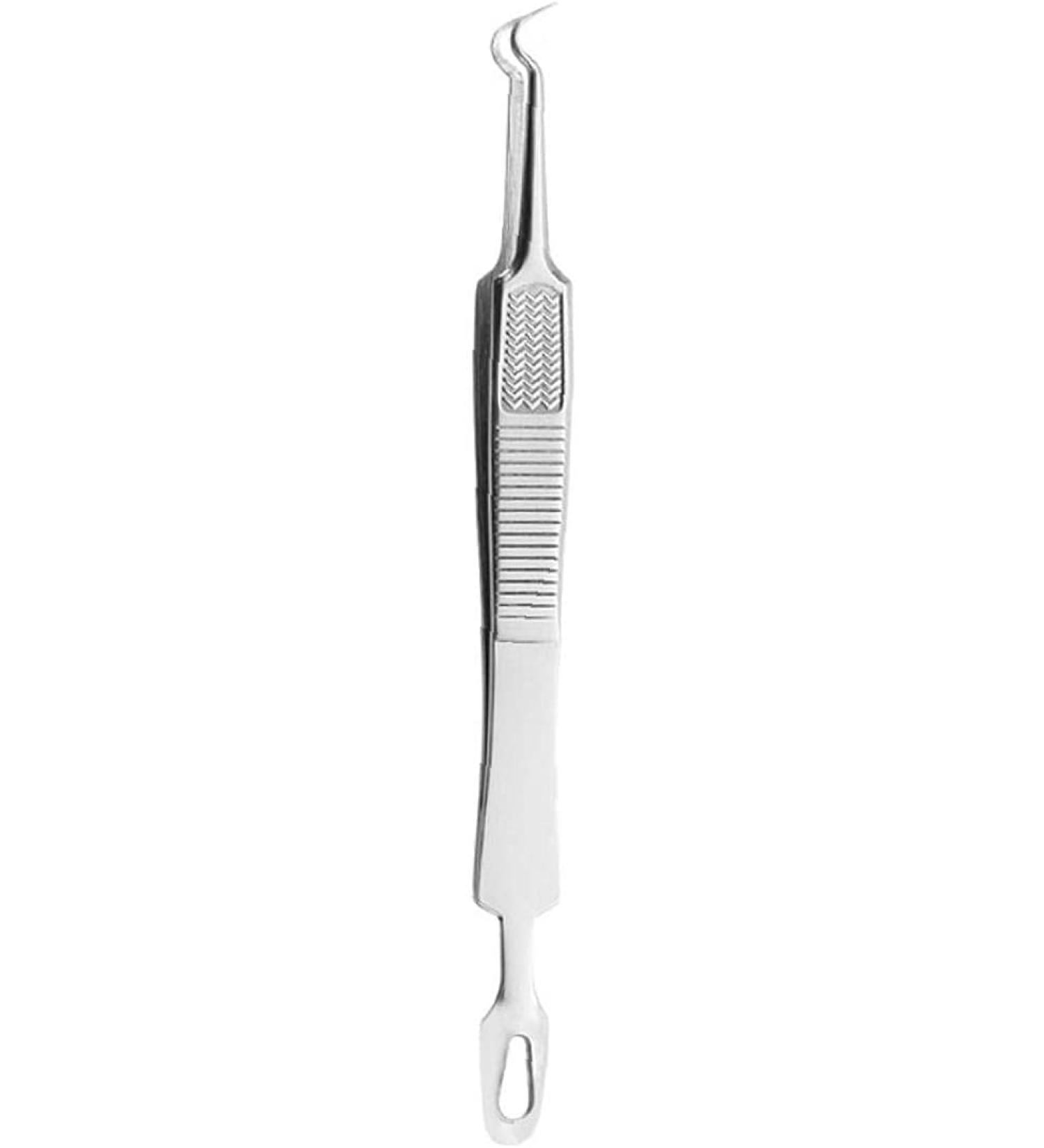 Blackhead Acne Remover Tweezers Double Headed Steel Whitehead Comedone Bend Clip Professional and Attractive - Buy Online on GoSupps.com