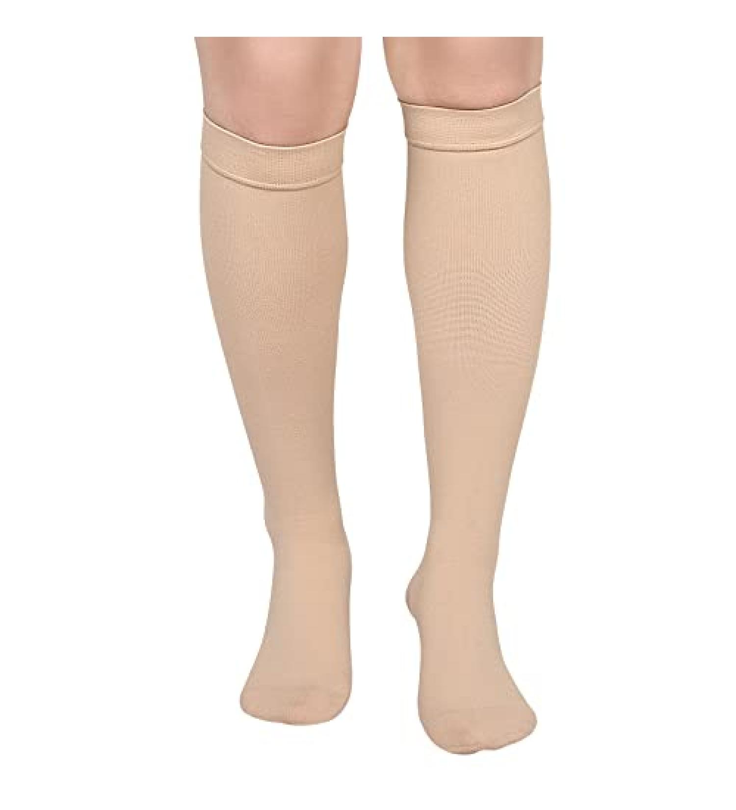 GODORIO Closed Toe Compression Socks 20-32mmHg Knee High - Best for Running, Nursing, Hiking - Beige - Size M - Buy Online on GoSupps.com