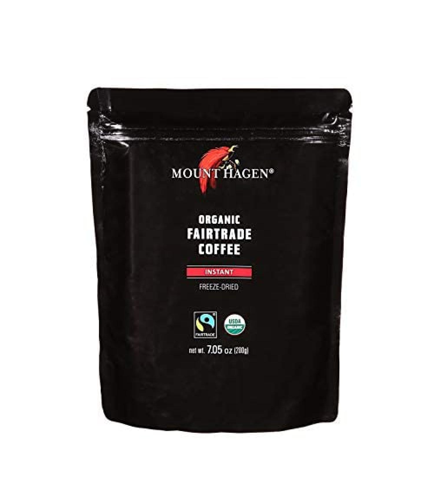 Mount Hagen 7.05 oz Organic Fair Trade Freeze Dried Instant Coffee | Bulk Resealable Bag | Kosher | 100% Arabica Single-origin | Camping Coffee Packets - Buy Online on GoSupps.com