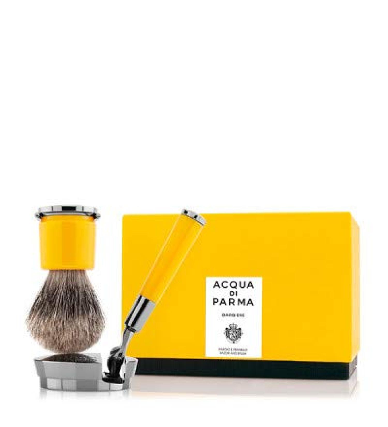 Acqua Di Parma Collezione Barbiere Yellow Set | Premium Shaving Brush & Razor - International Shipping Available - Buy Online on GoSupps.com