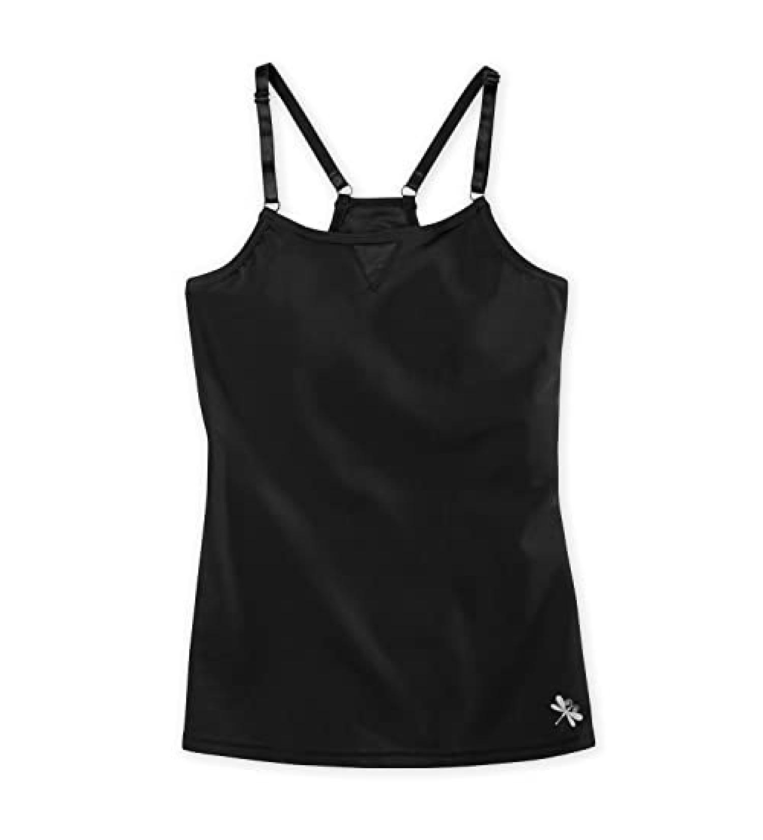 Dragonwing Girlgear Racerback Sports Cami with Shelf Bra - X-Large Black for Active Tween and Teen Girls - Buy Online on GoSupps.com