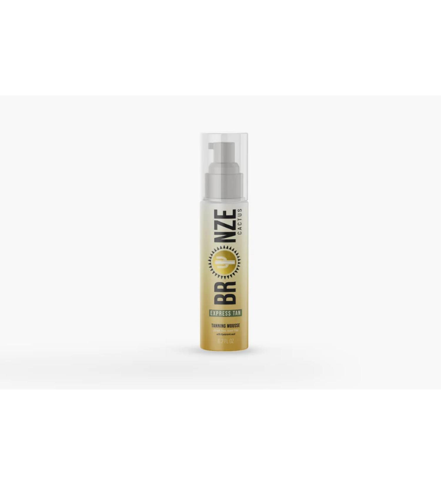 Bronze Cactus Express Self Tan Mousse with Hyaluronic Acid - 6.7 fl. oz - Face & Body Bronzer for Sunkissed Glow - Buy Online on GoSupps.com