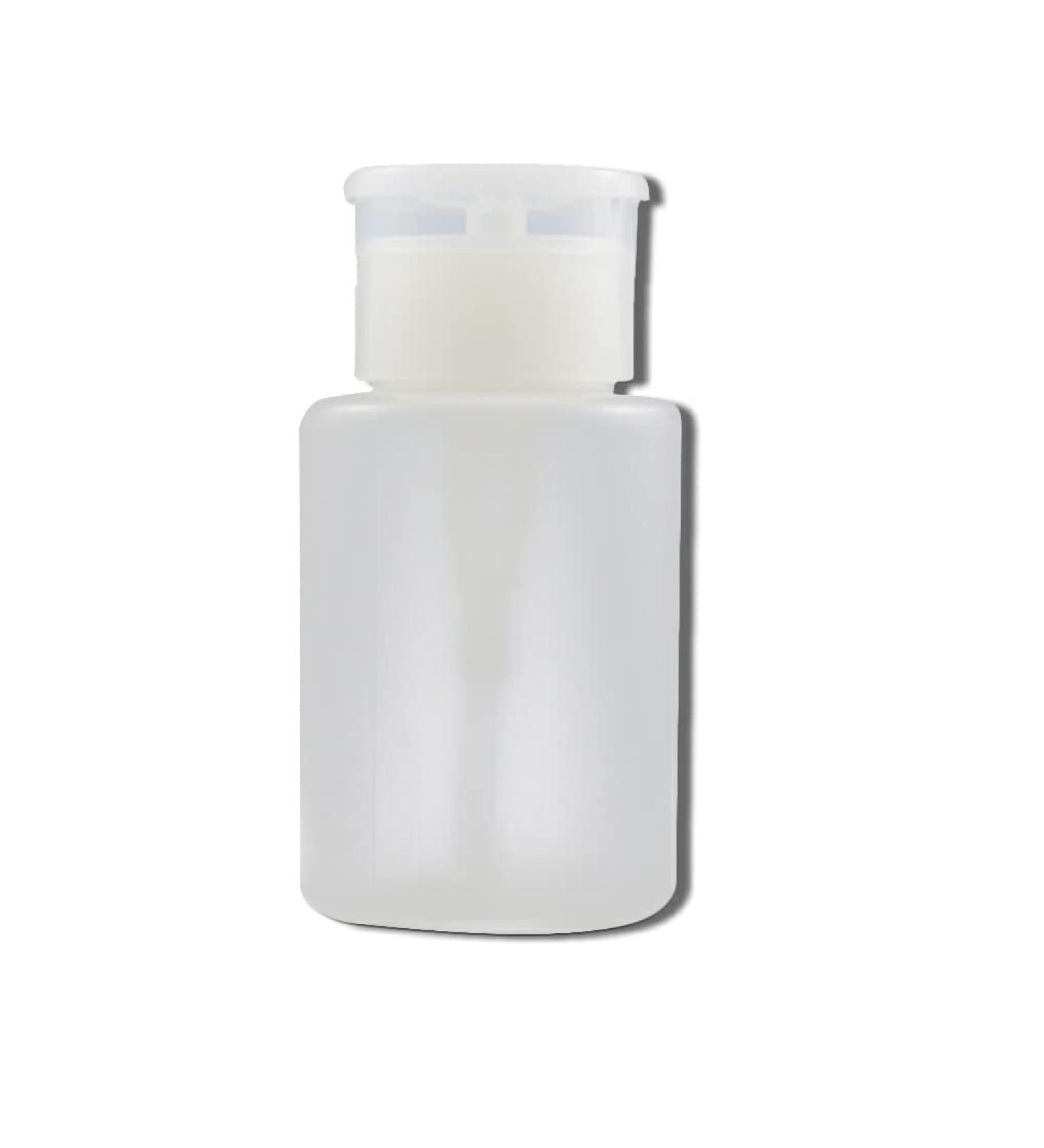 FIOERDTUIE Push Down Empty Pump Dispenser Plastic Convenient Reusable Washable Alcohol Clear Bottle with Rotating Cover Remover White - Buy Online on GoSupps.com