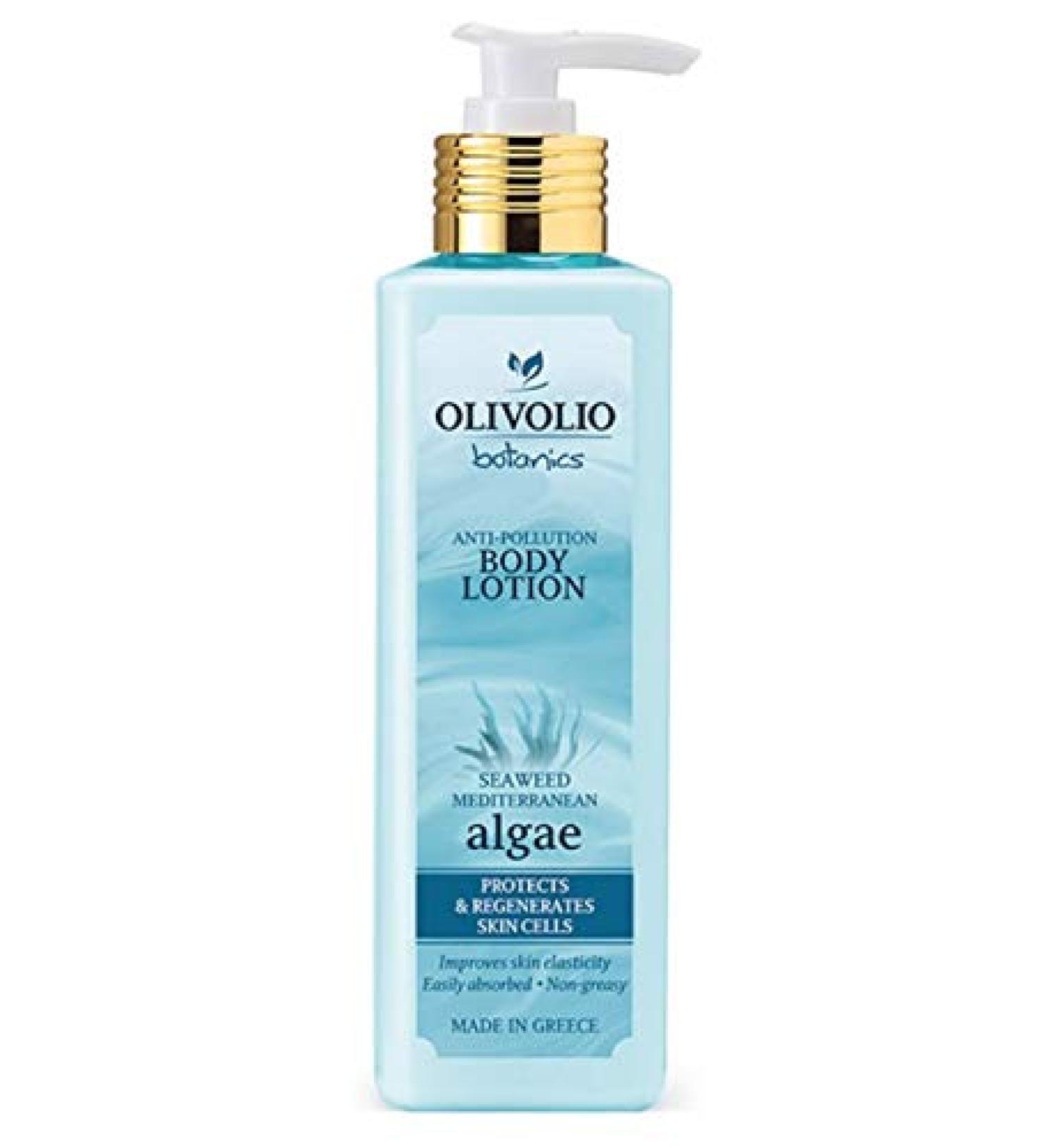 Olivolio Botanics 96% Anti Pollution natural body lotion with 100% organic seaweed & spirulina without mineral oil and parabens - 250 ml