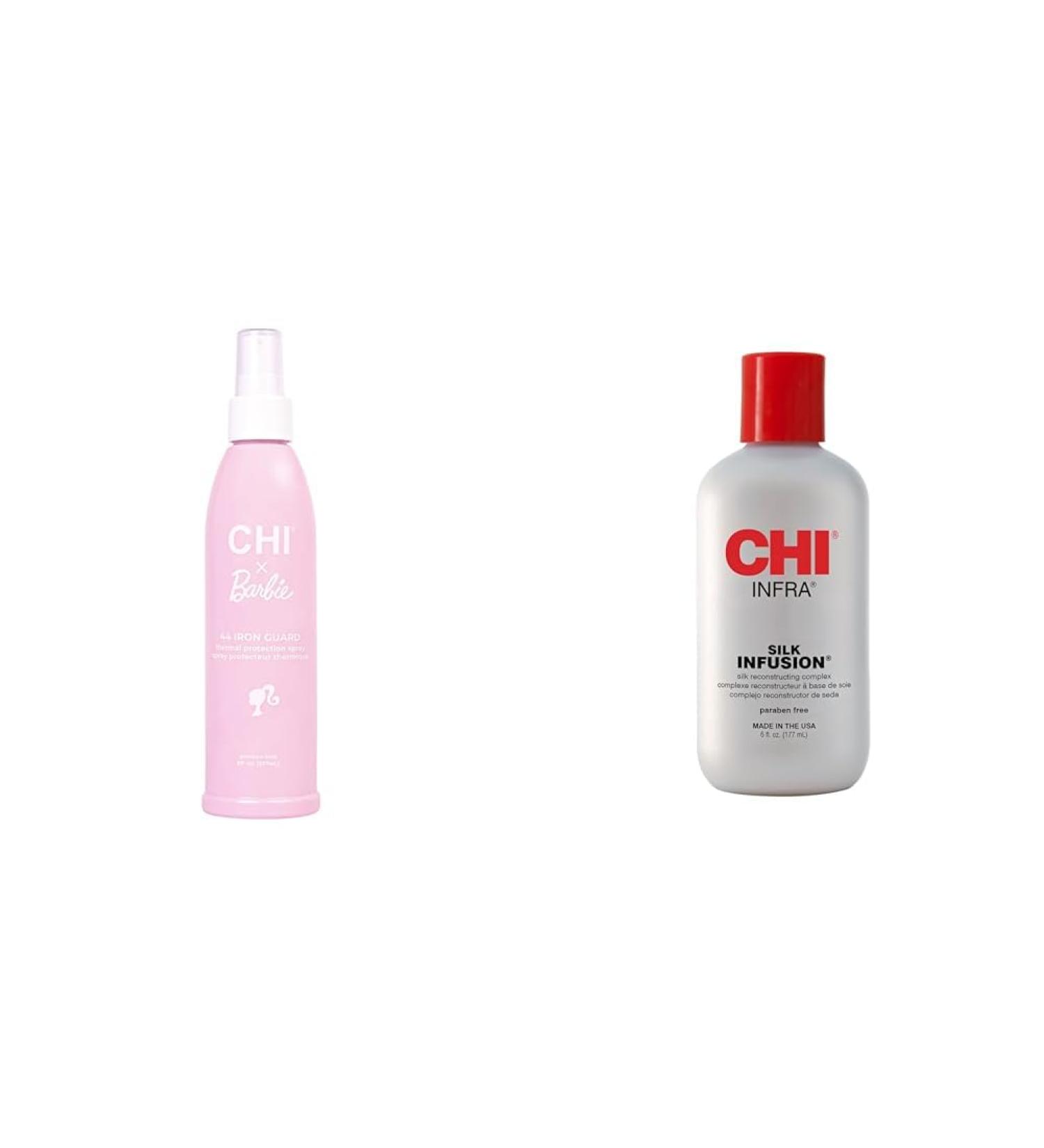 CHI x Barbie 44 Iron Guard Thermal Protection Spray 8 oz & INFRA Silk Infusion 6 Fl Oz - Buy Online on GoSupps.com