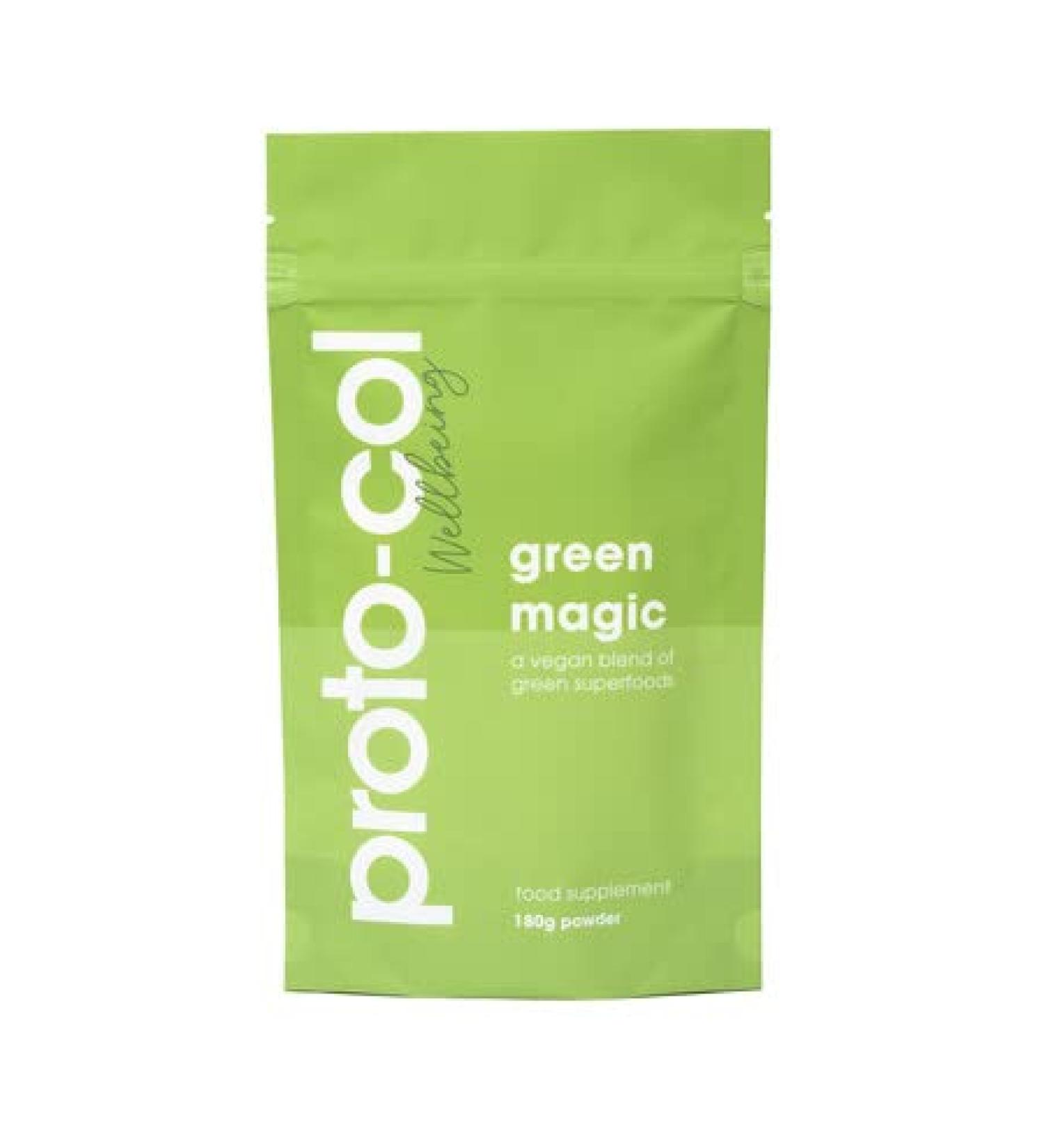 Proto-col Green Magic - Vegan Spirulina & Chlorella Super Greens Powder - 180g Pouch - Buy Online on GoSupps.com