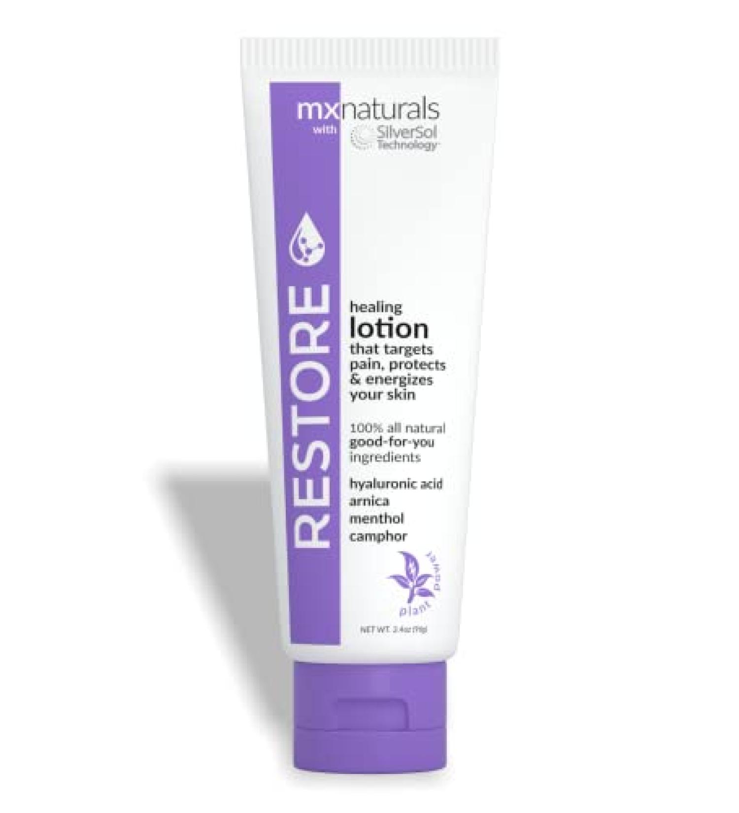 MX Naturals Restore 3.4oz Lotion | All Natural Joint Pain Relief with Menthol, Camphor, Arnica & Hyaluronic Acid - Buy Online on GoSupps.com