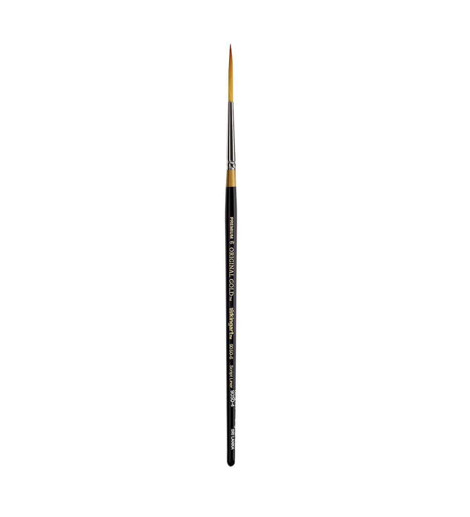 KINGART Original Gold 9050-6 Script Liner Series Premium Golden Taklon Multimedia Artist Brushes