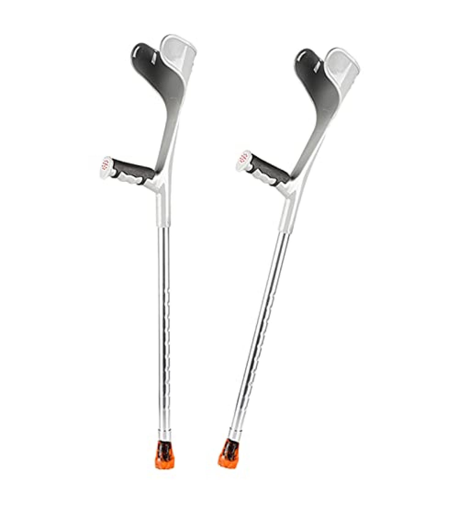 1 Pair Aluminum Elbow Crutch(Open Cuff) Forearm Crutches for Adults-Height Adjustable Ergonomic Crutches for Walking with Reflective Beads(Applicable Height: 140-190CM) Prosperous Grey - Buy Online on GoSupps.com